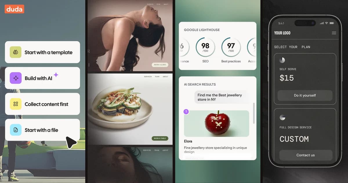 Screenshot of the Duda interface