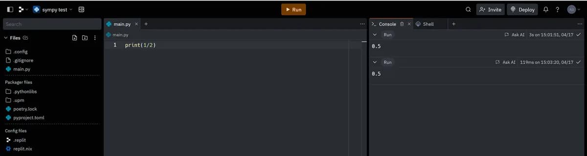 Screenshot of the Replit Agent interface