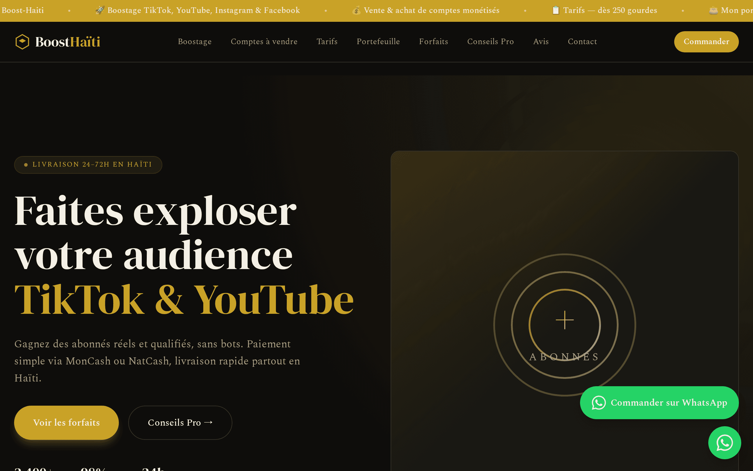 Screenshot of TikTokBoost Haiti