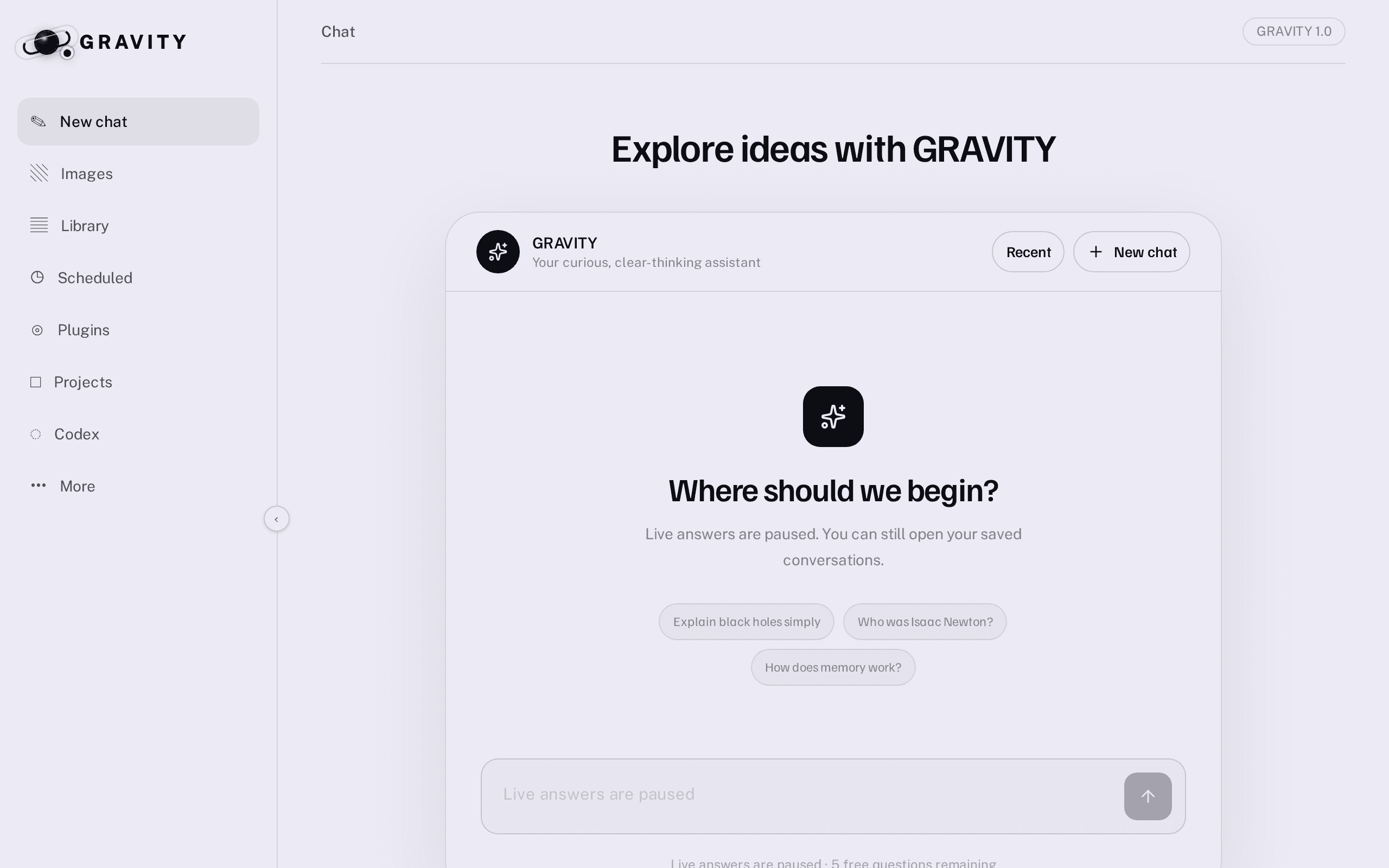 Screenshot of GRAVITY