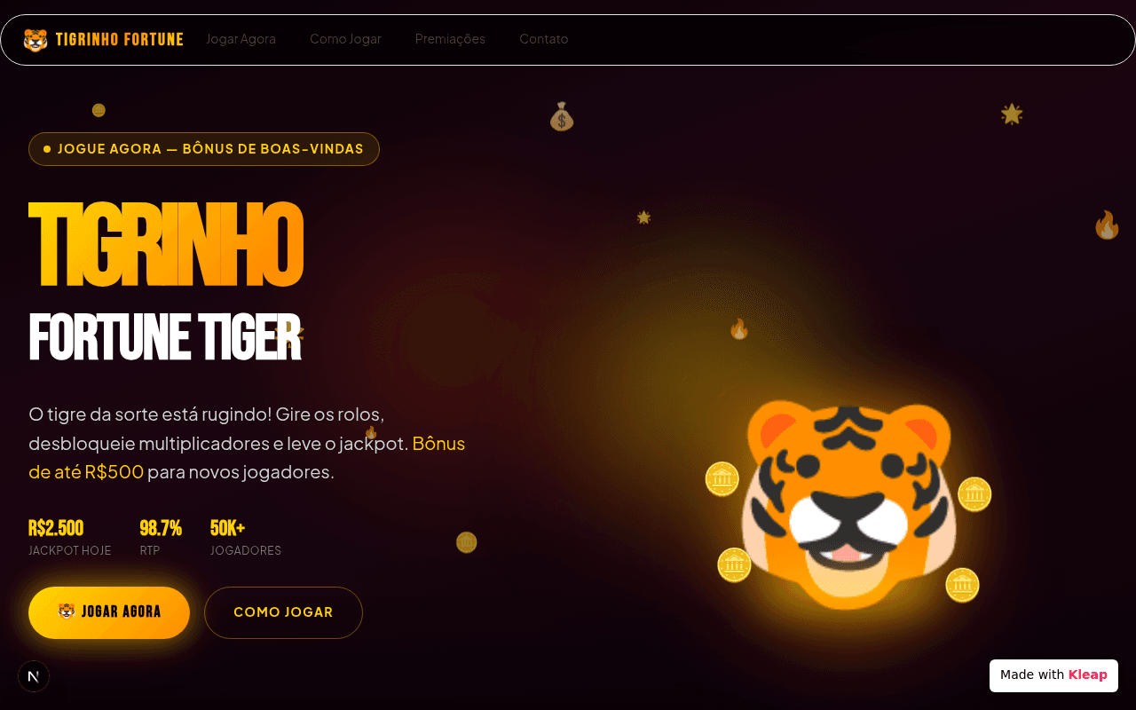 Ignite your senses with an immersive gaming experience featuring a roaring tiger and thrilling jackpots.