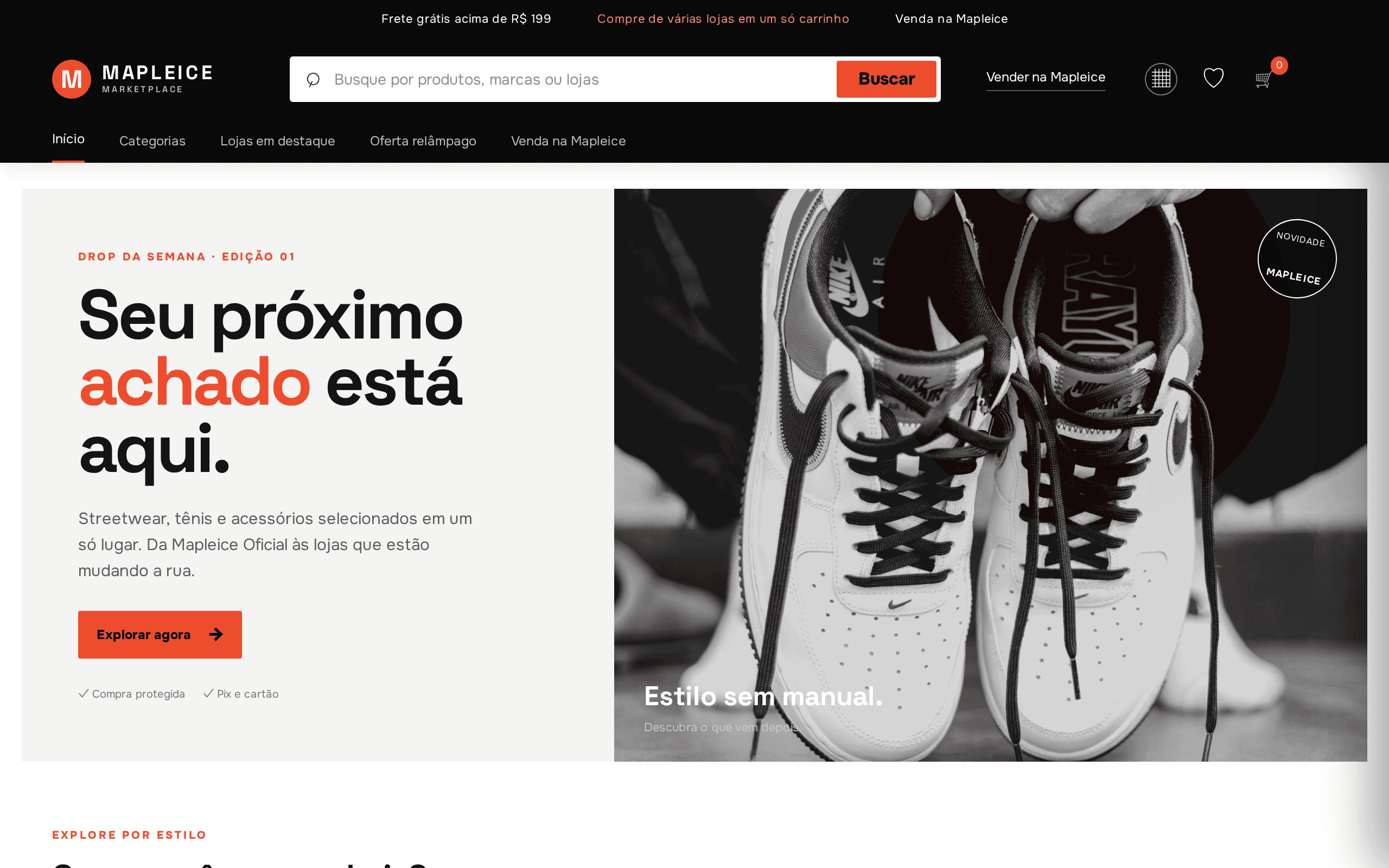 Brazilian streetwear marketplace with curated drops and protected checkout.