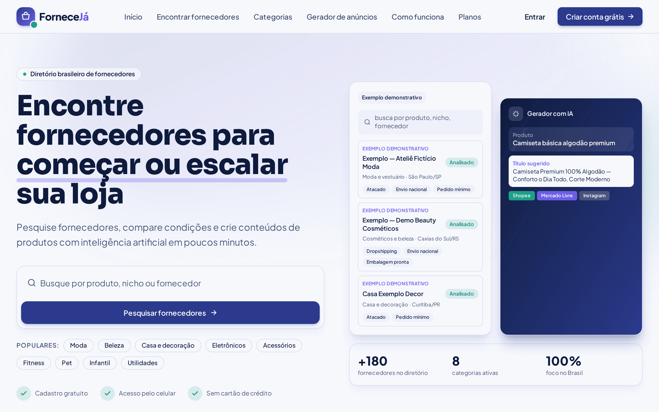 Screenshot of ForneceJá