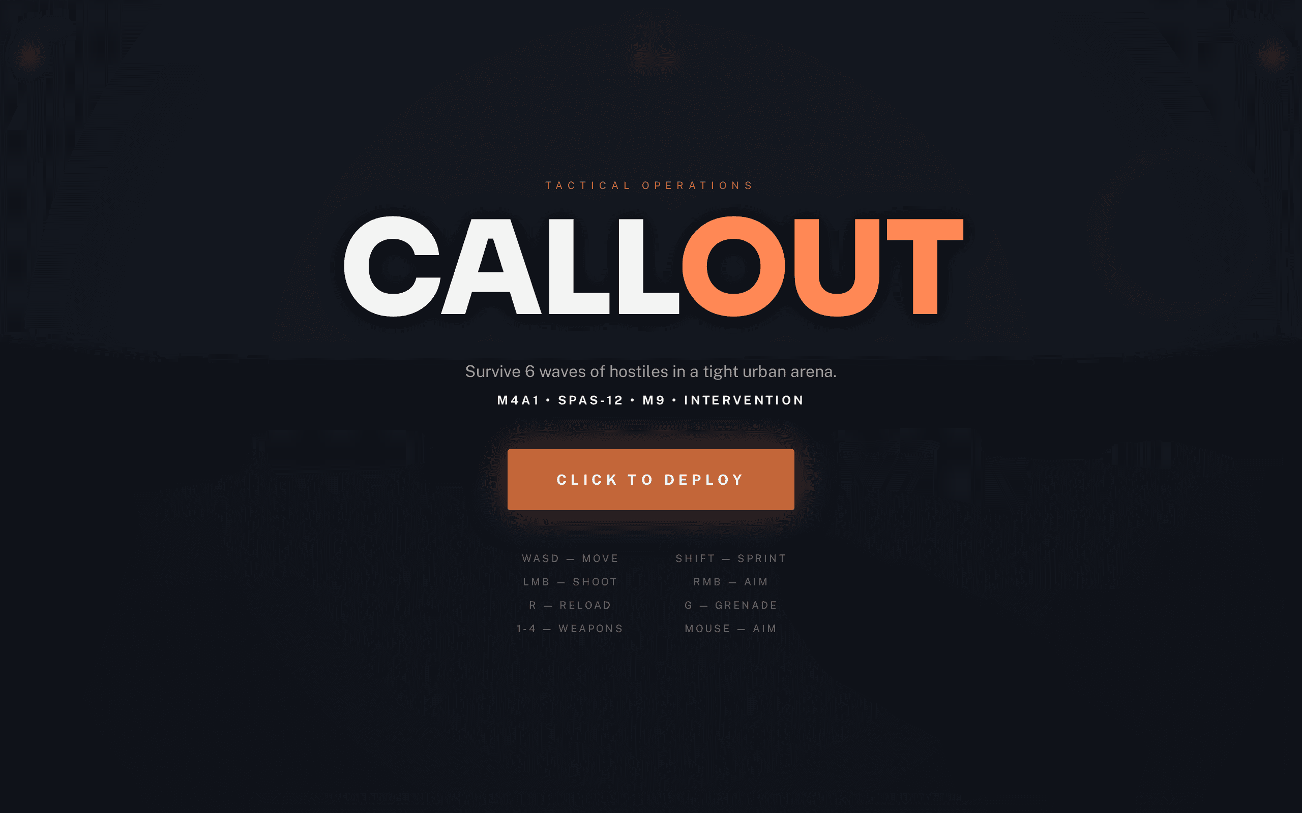 Survive six waves of hostiles in a tight urban arena. Tactical deployment at your fingertips.