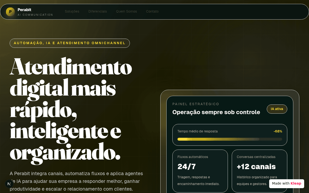 Omnichannel AI customer service platform with bold editorial typography.