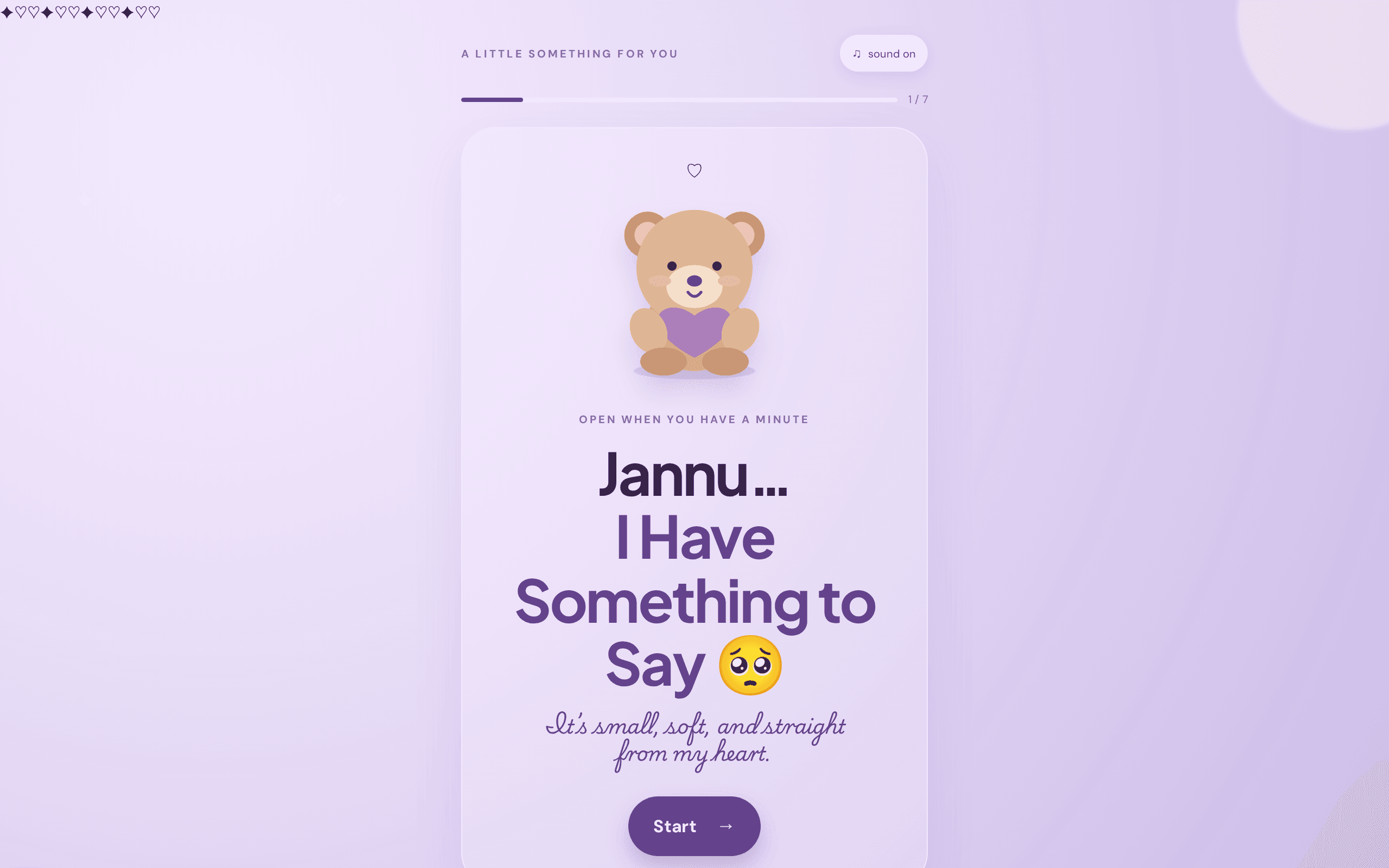A tender digital love letter built one tap at a time.