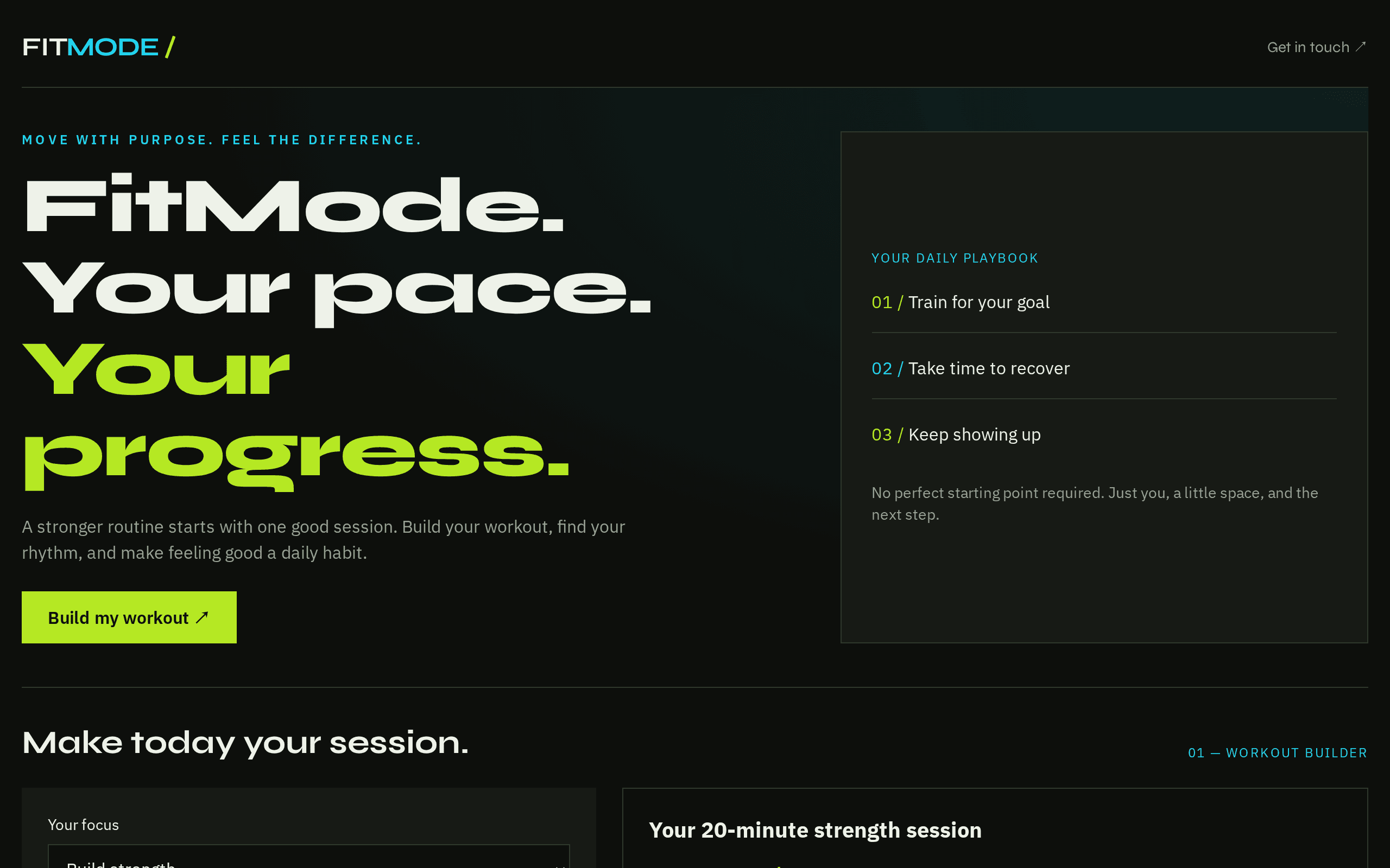 A fitness app that meets you where you are — no perfect starting point required.