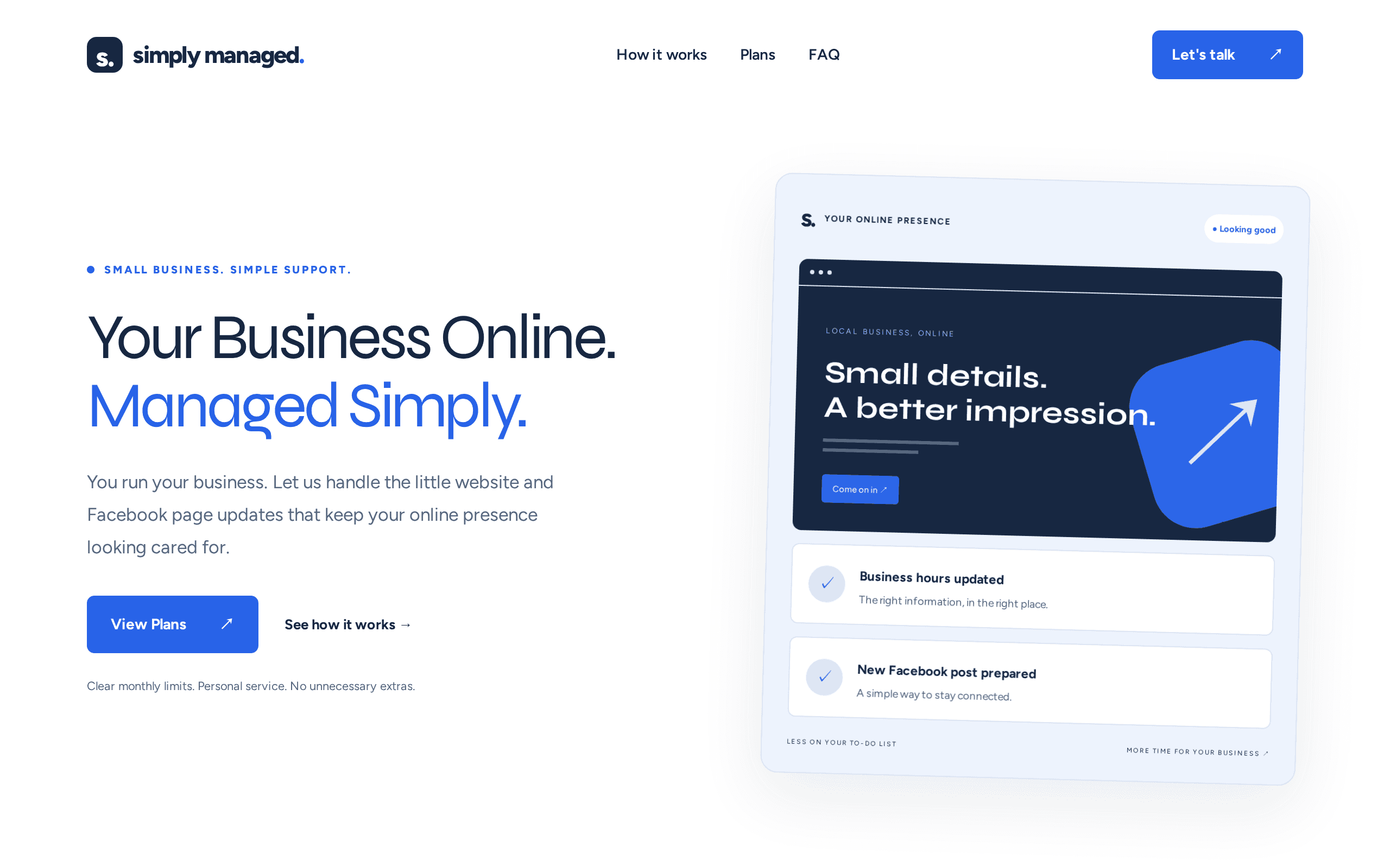 Done-for-you website and social care for small businesses that hate fussing with tech.