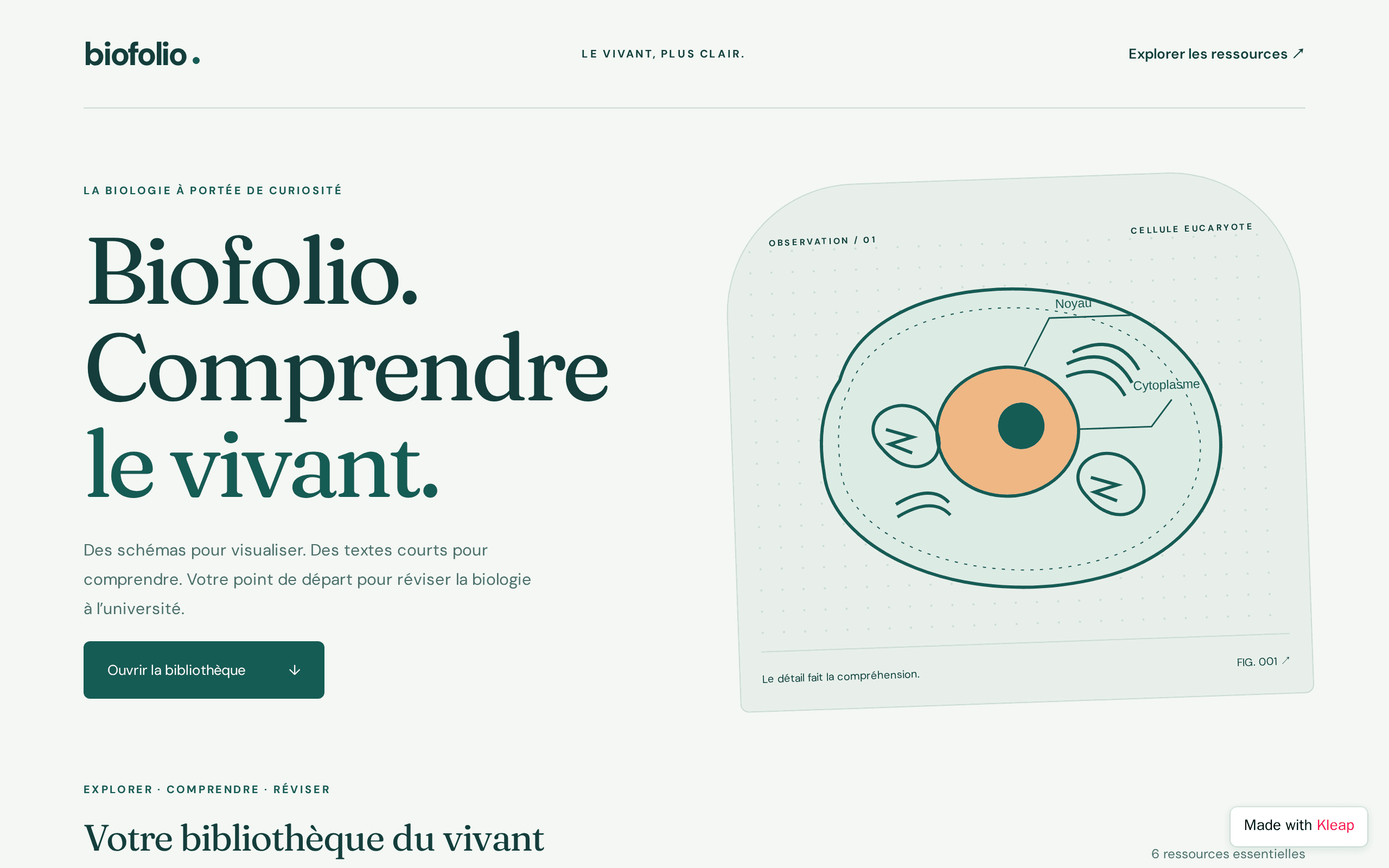 Screenshot of La biologie en images