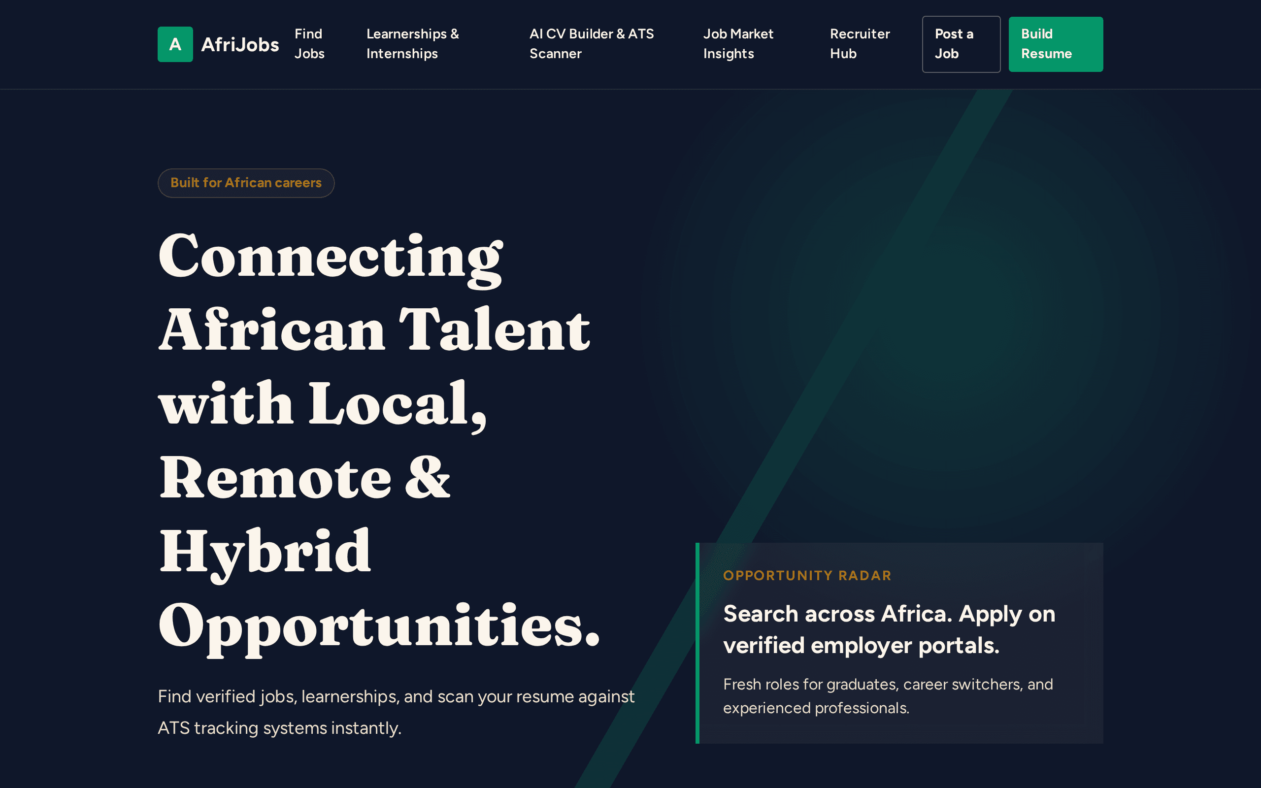 Screenshot of AfriJobs & Career Hub