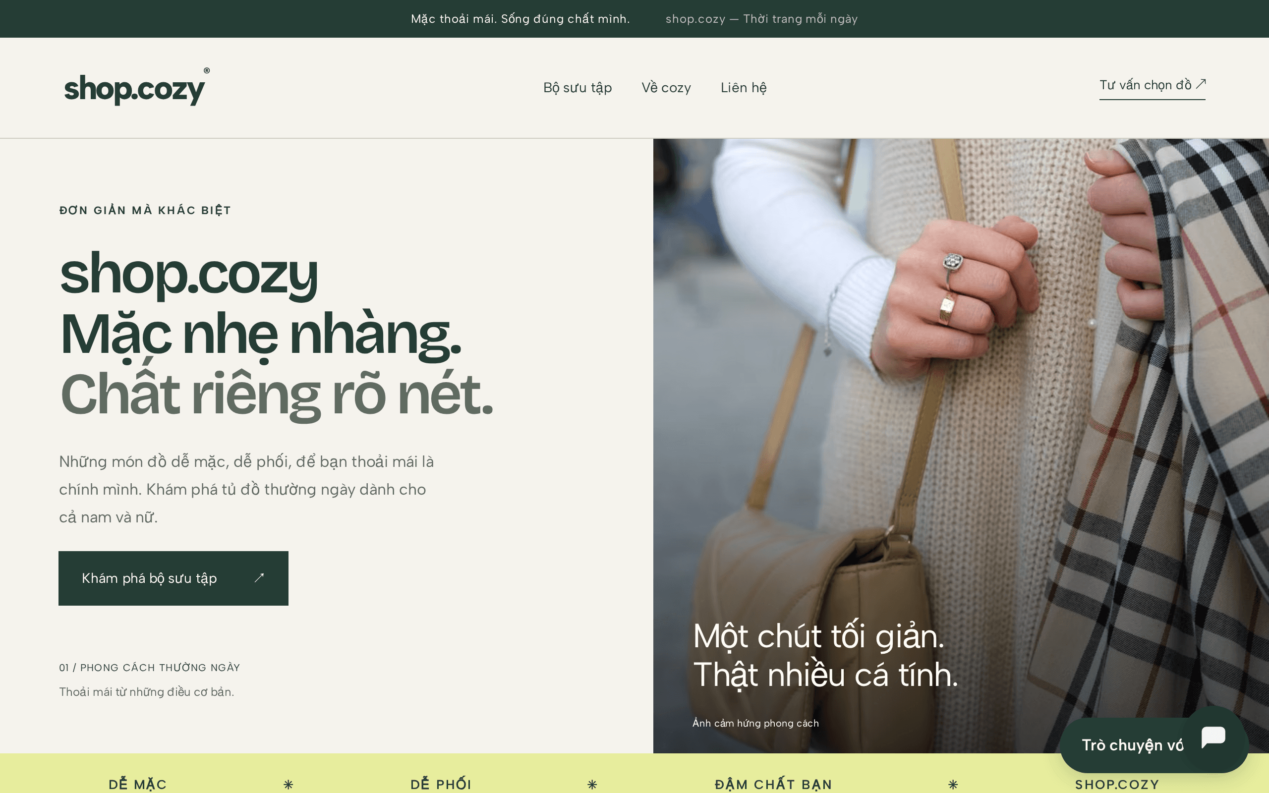 Screenshot of shop.cozy