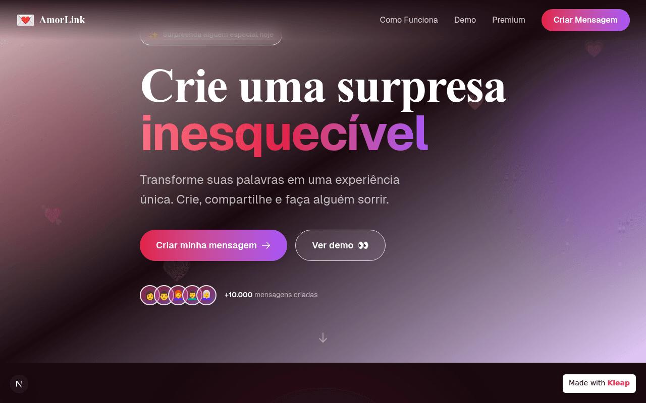 Screenshot of AmorLink