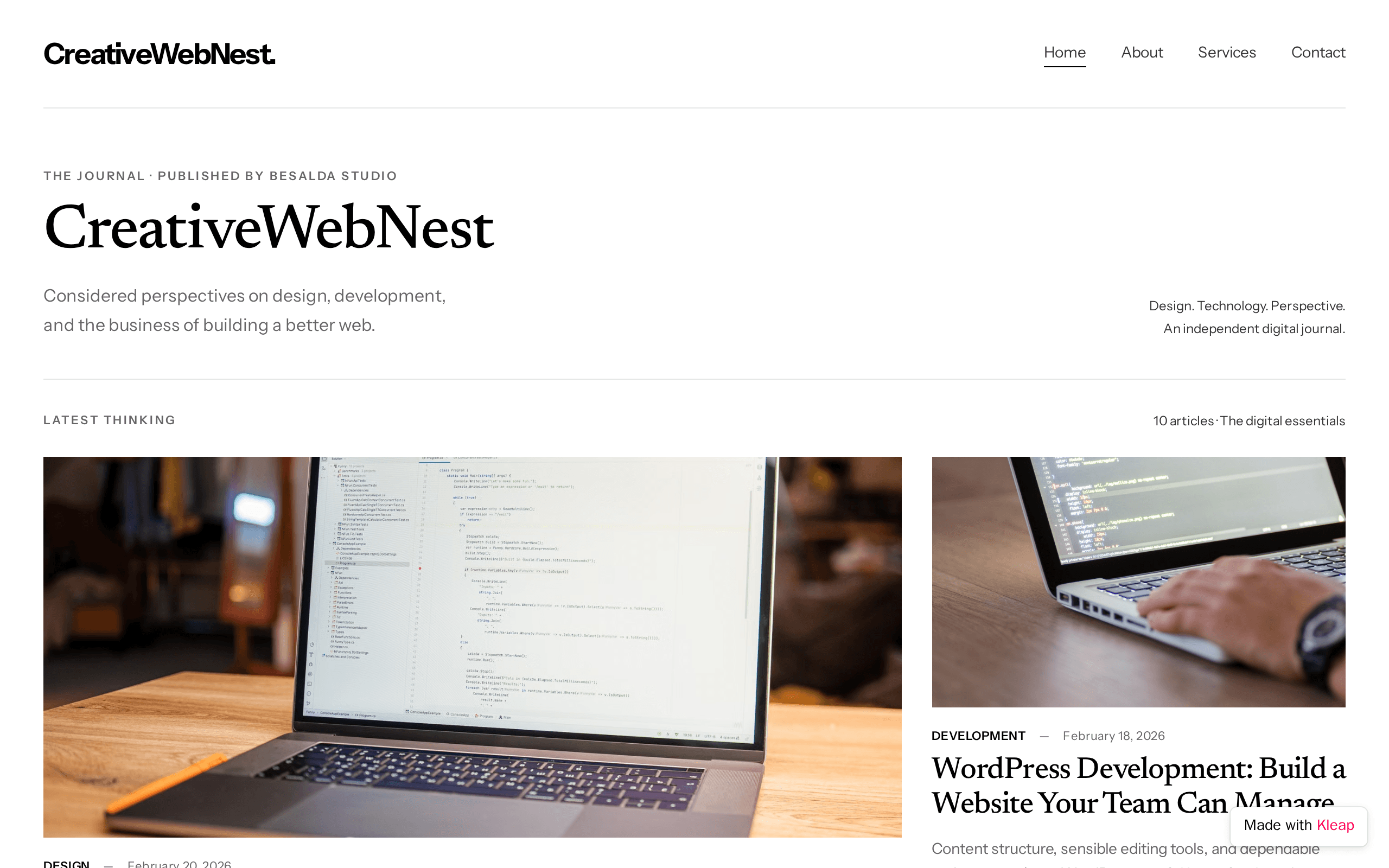 Screenshot of CreativeWebNest