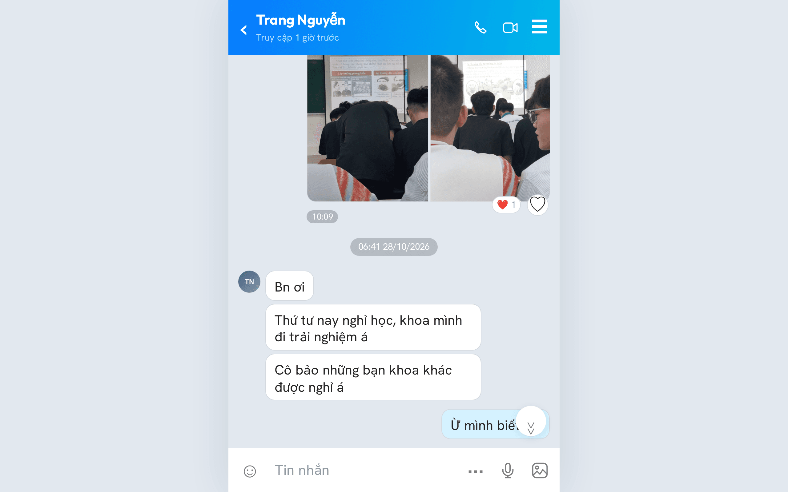 Screenshot of zalo