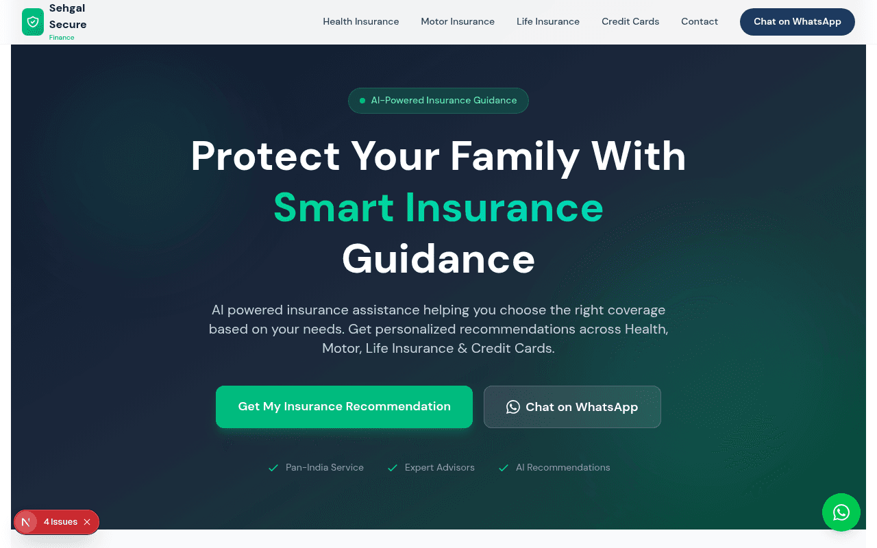 Screenshot of Insurance Lead Generation