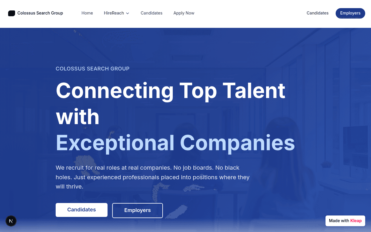 Screenshot of Employers