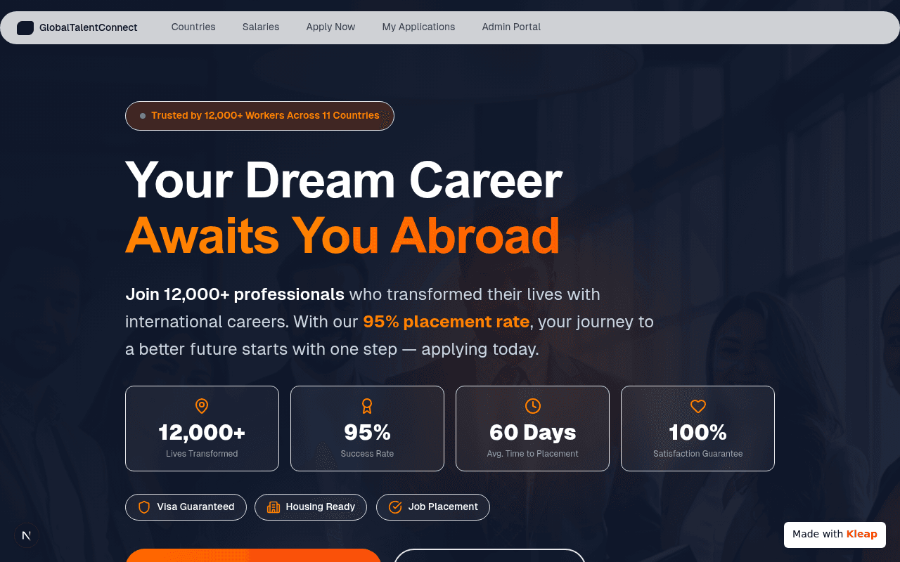 International job placement that turns your dream career into a real move abroad.
