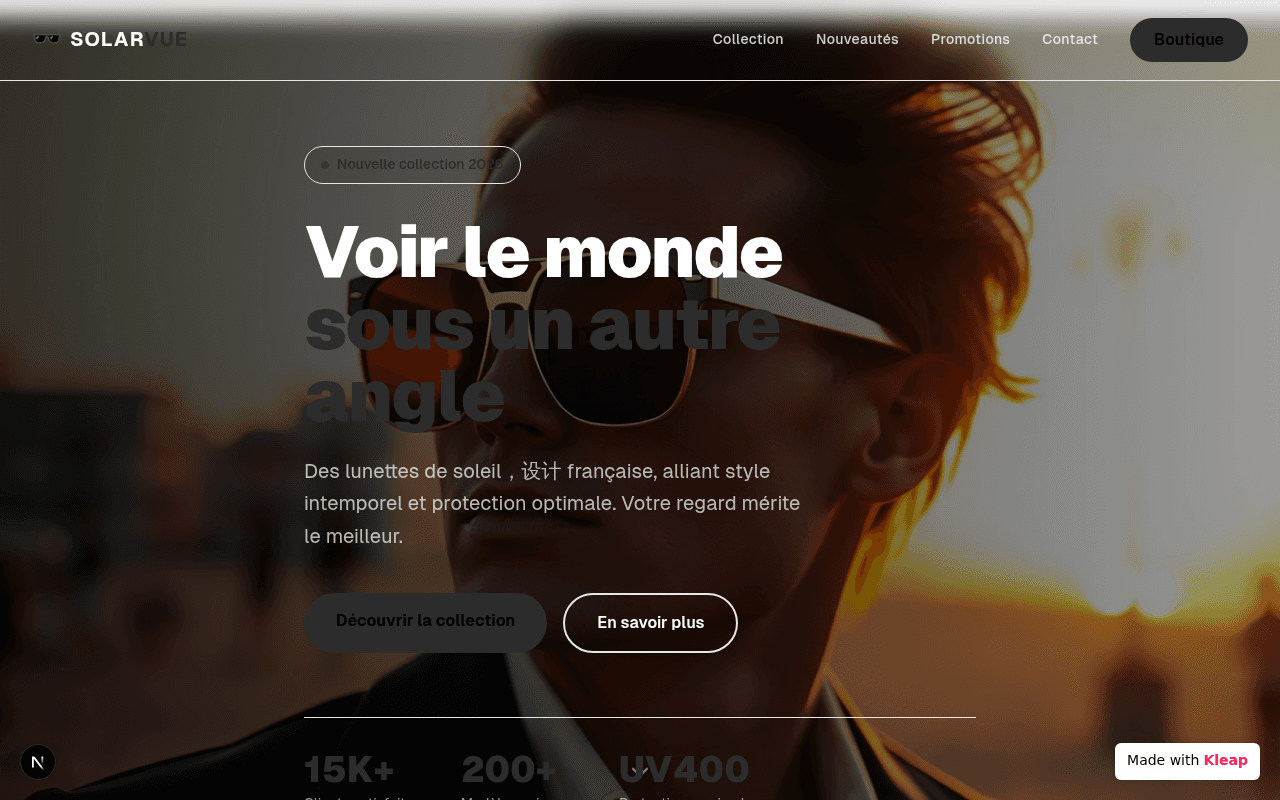 French-designed sunglasses built for those who want to see the world differently.