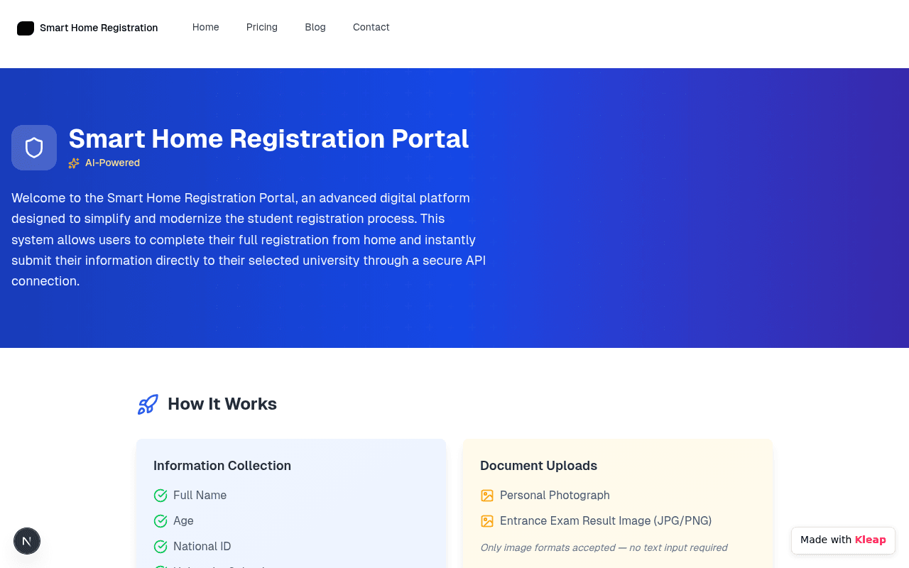 Smart Home Registration Portal Easily