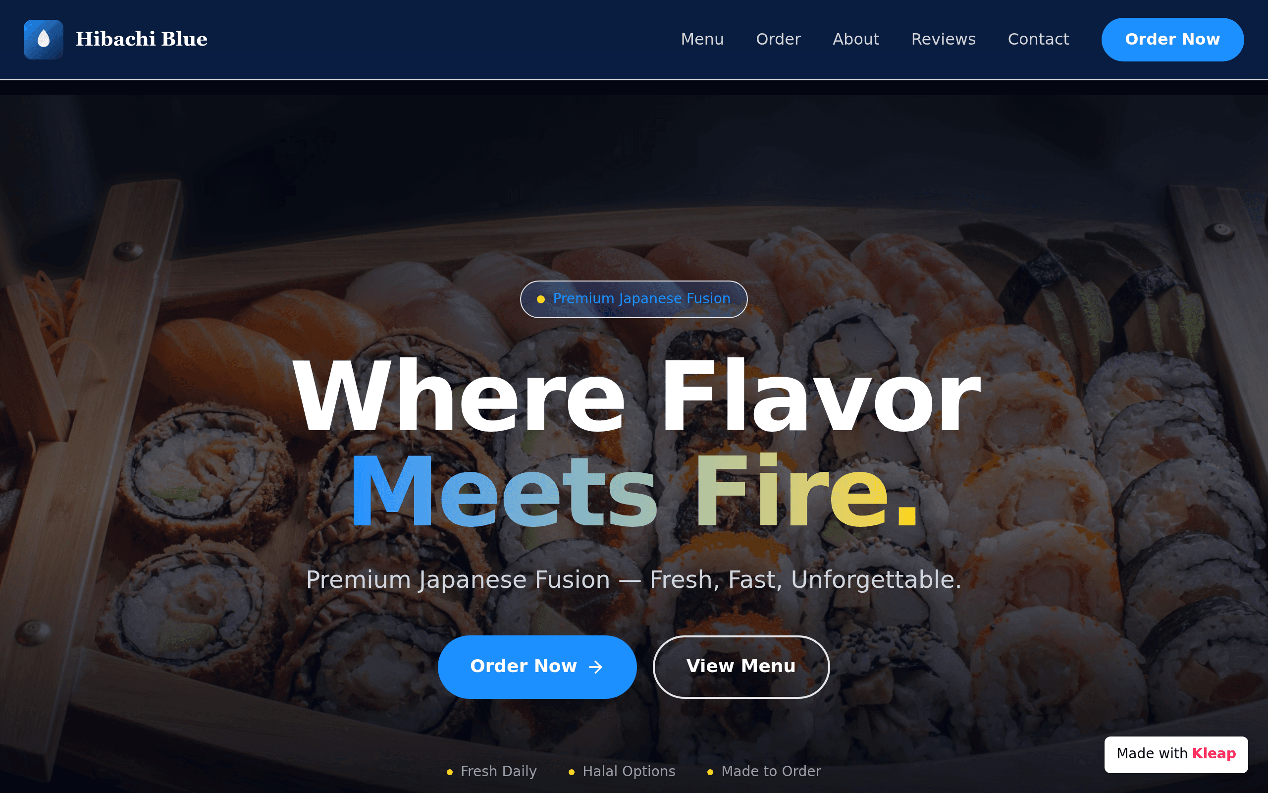 Hibachi Blue Japanese Fusion based