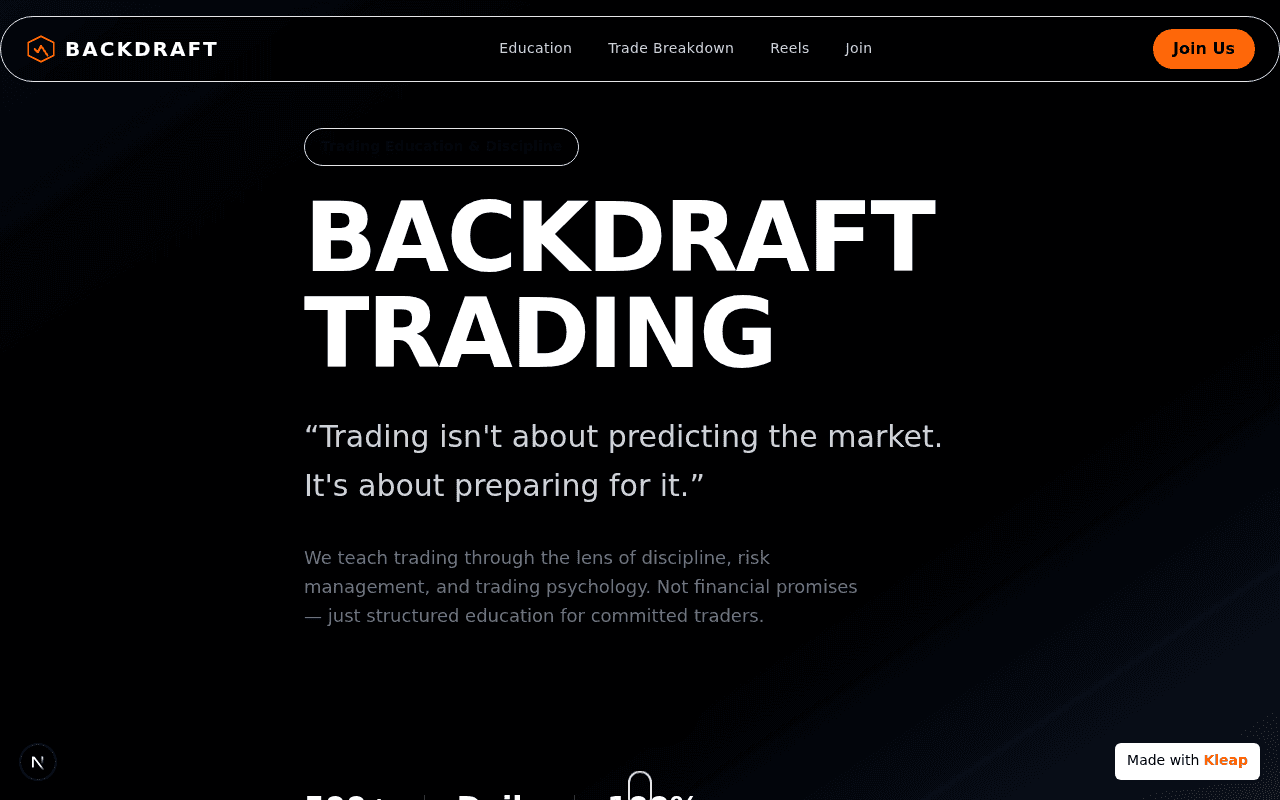 Screenshot of Backdraft Trading