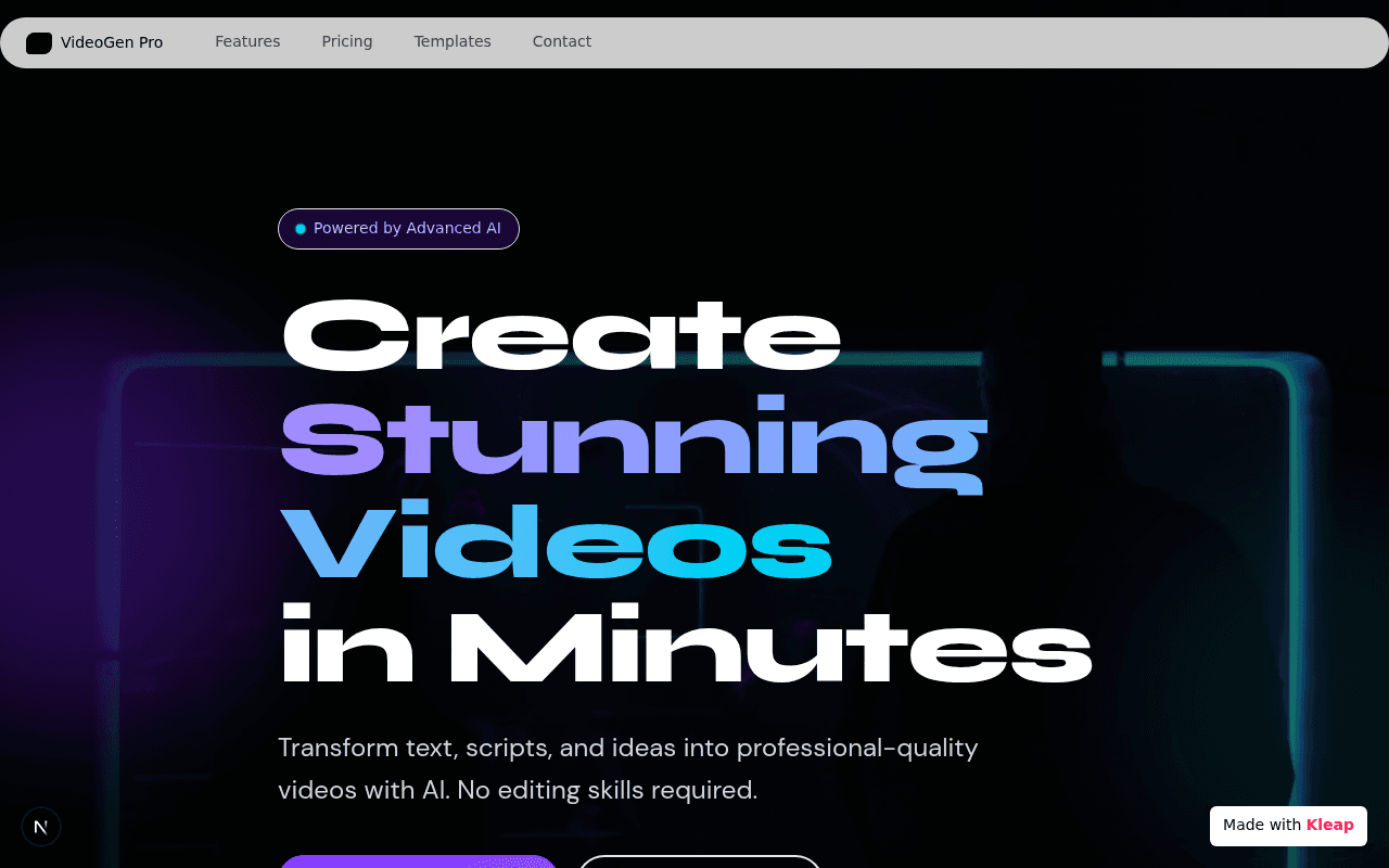 Screenshot of Video Generation