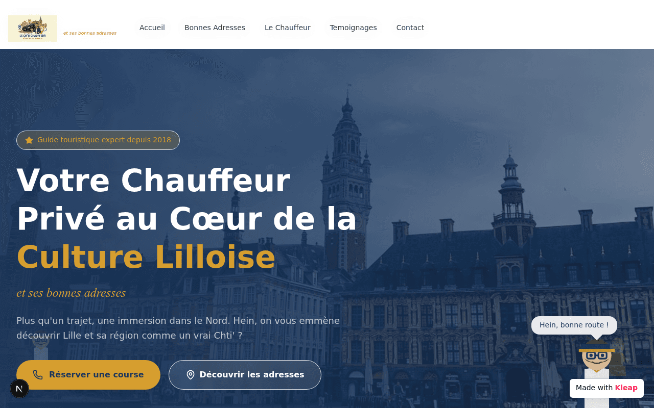 Private chauffeur service combining local culture and curated regional addresses.