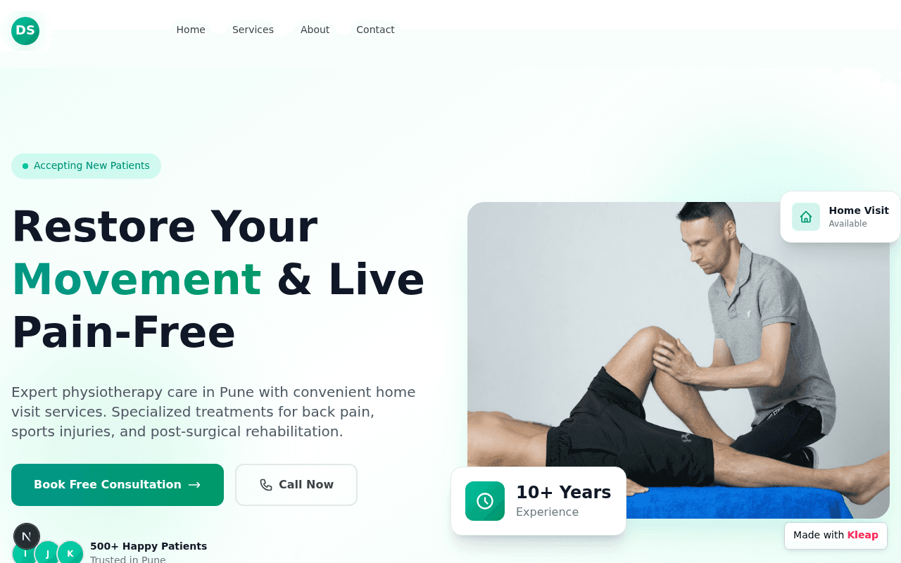 Expert physiotherapy care delivered to your doorstep — pain-free living starts at home.