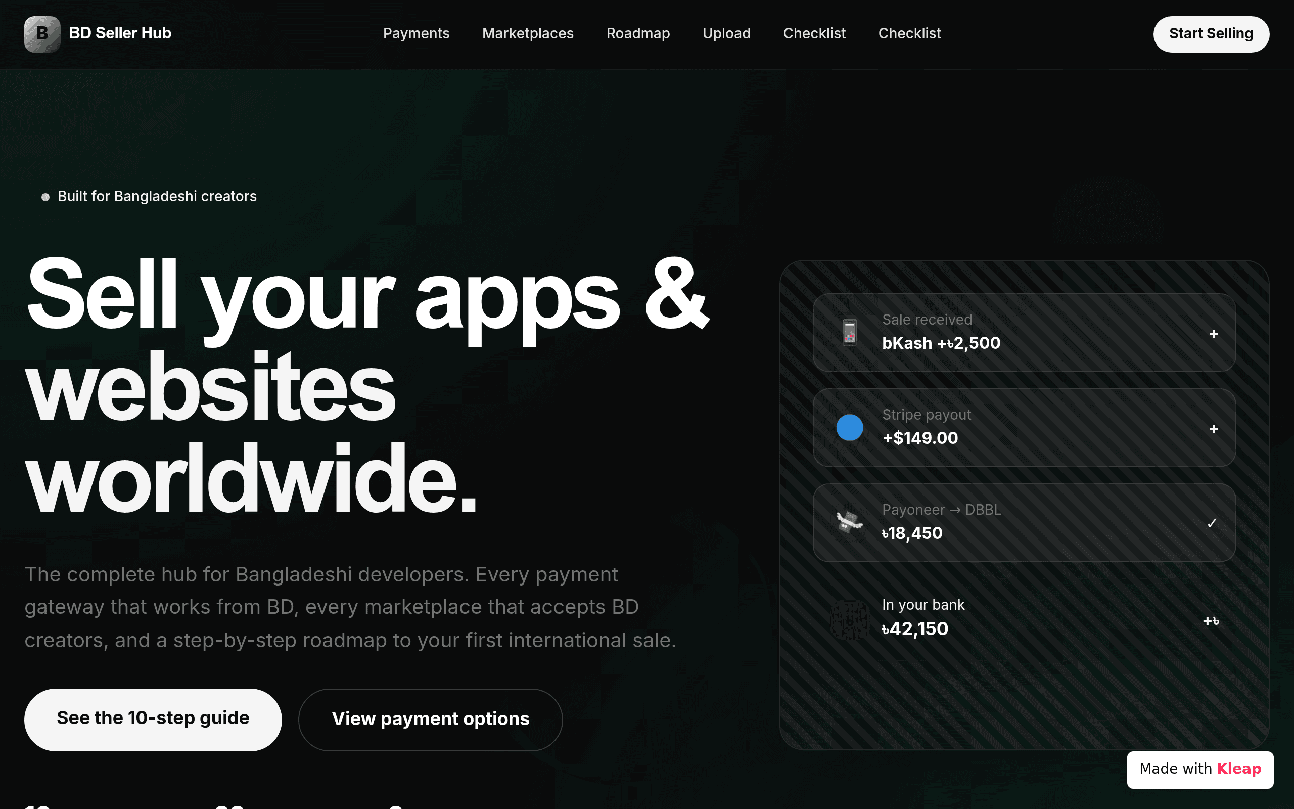 Screenshot of Cellular apps and websites from Bangladesh at to the international market