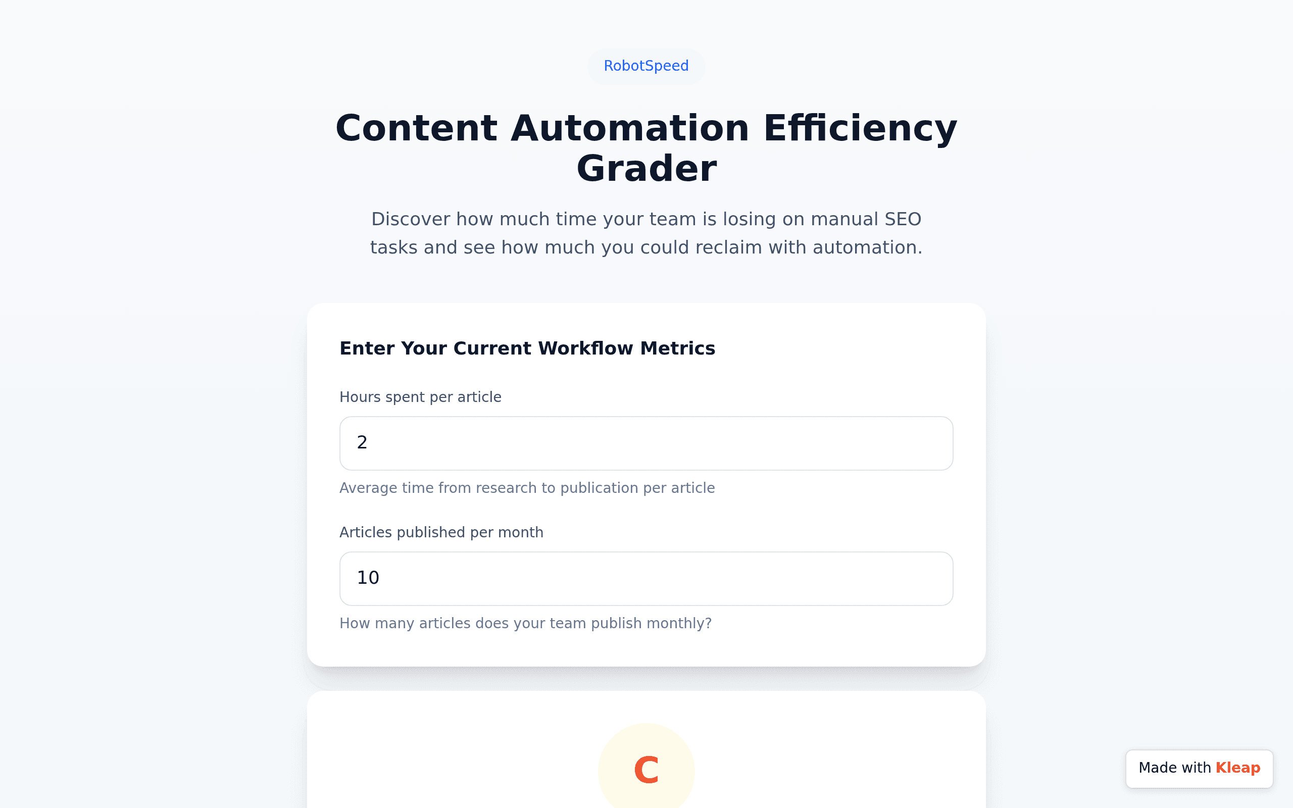 Content Automation Efficiency Grader