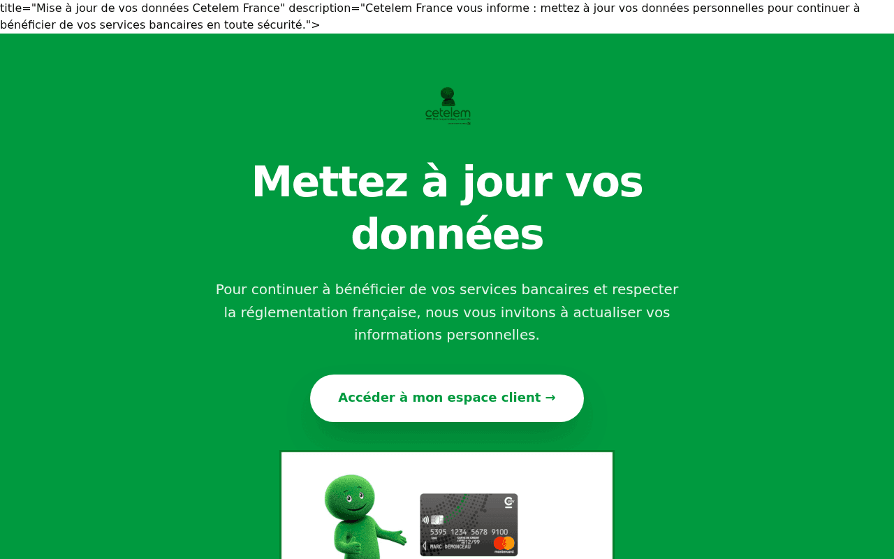 Mise à jour Cetelem