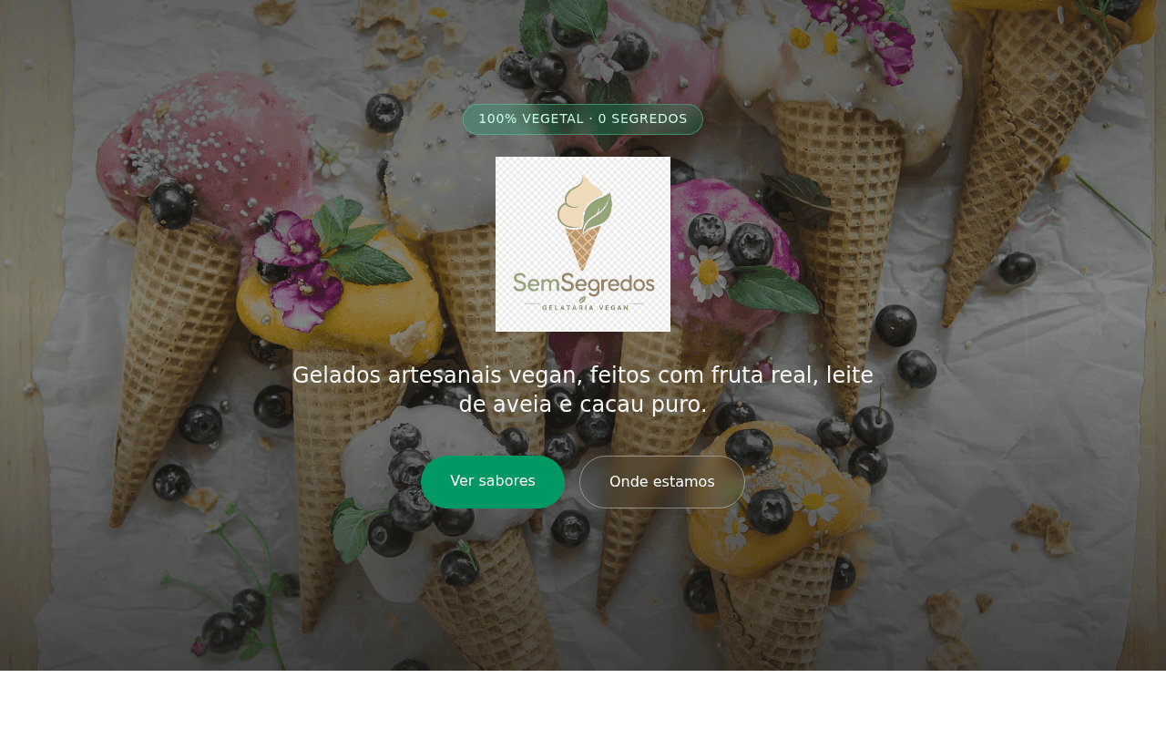 gelados artesanais vegan
