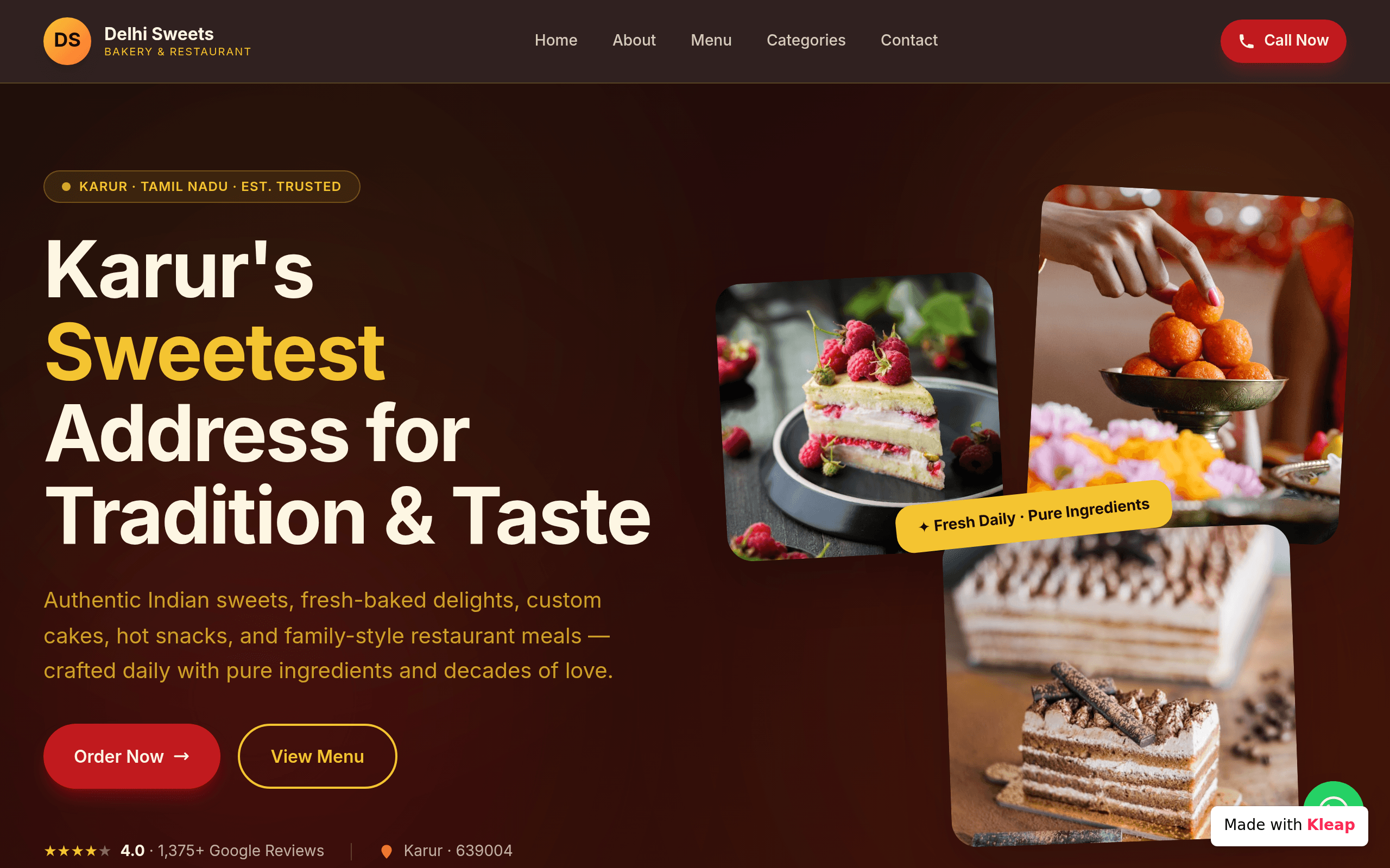 DELHI SWEETS BAKERY AND RESTAURANT