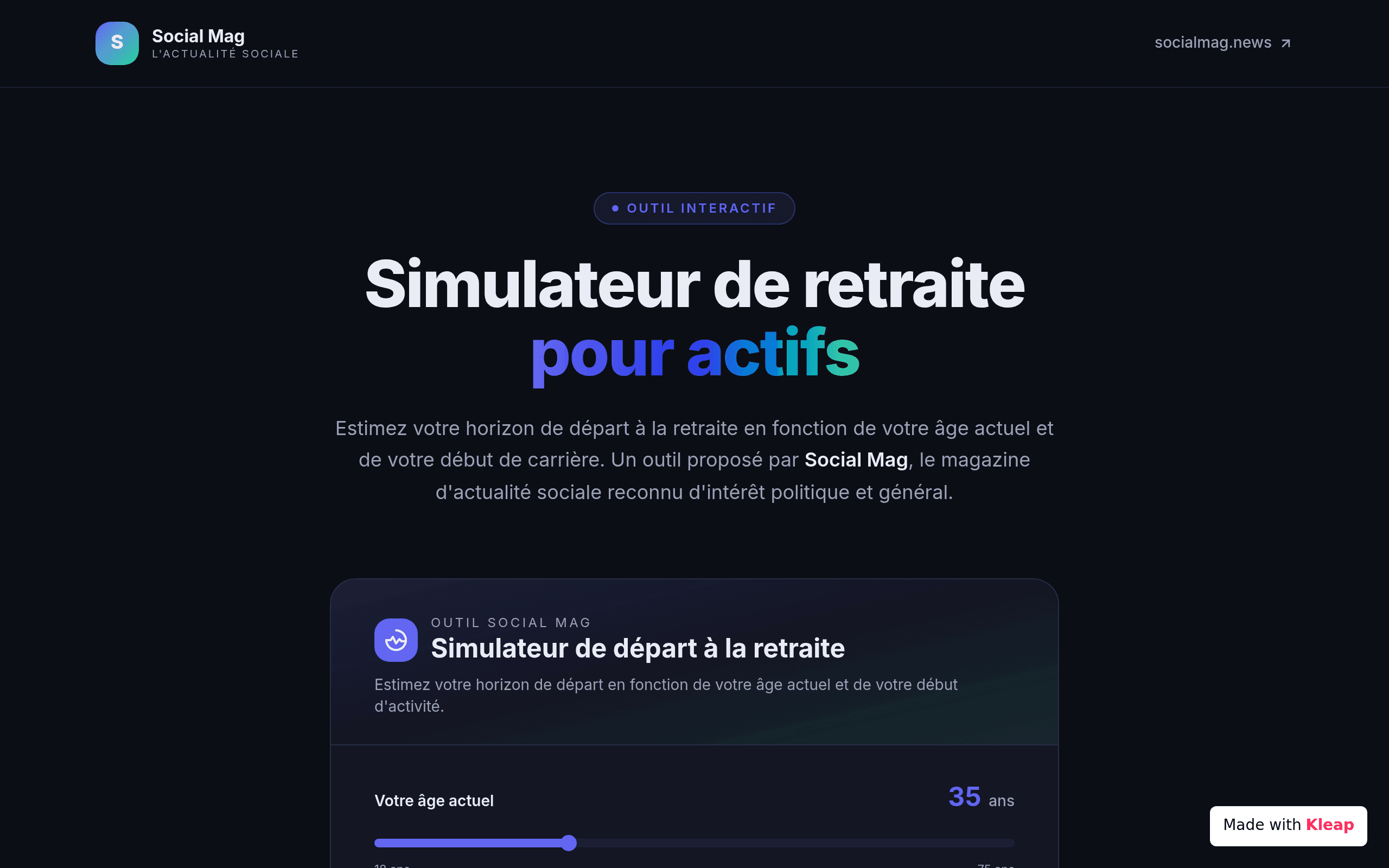 Social Mag — Outils interactifs