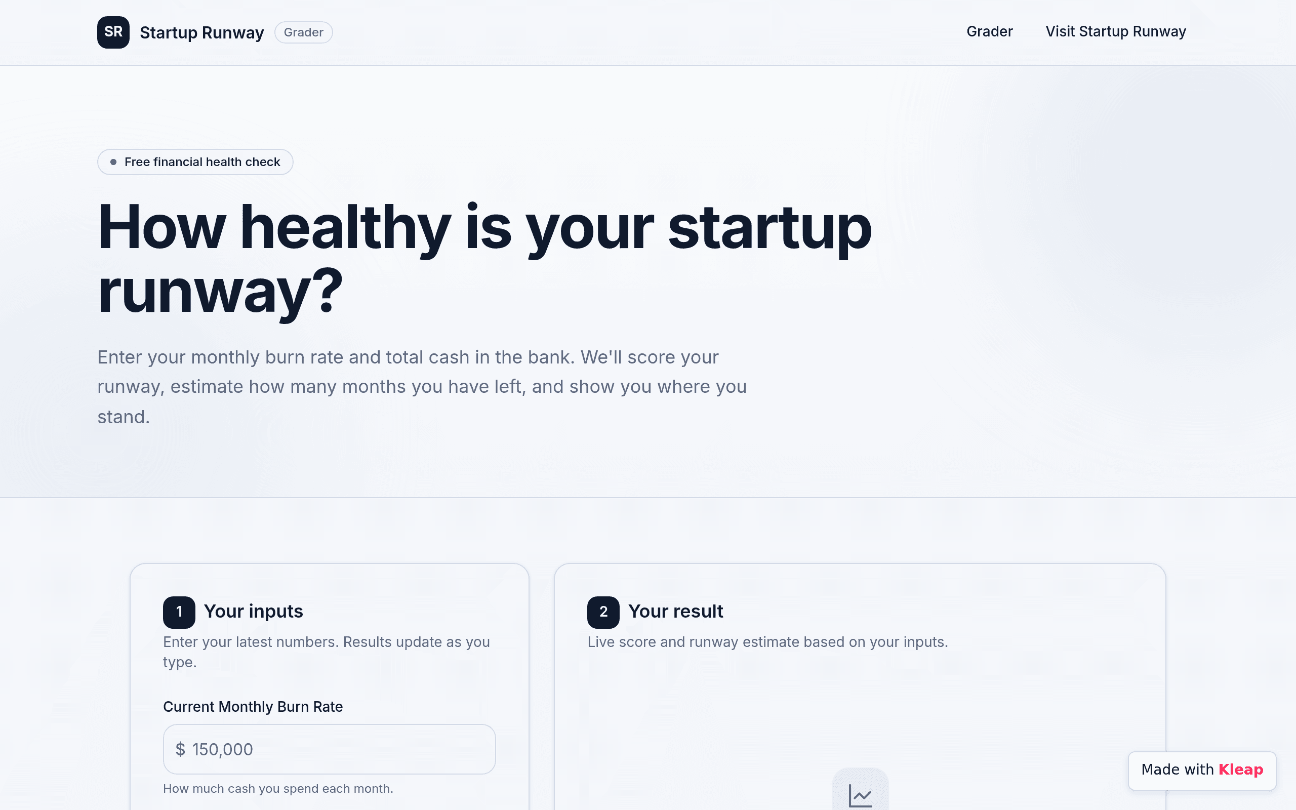 Startup Runway Health Grader
