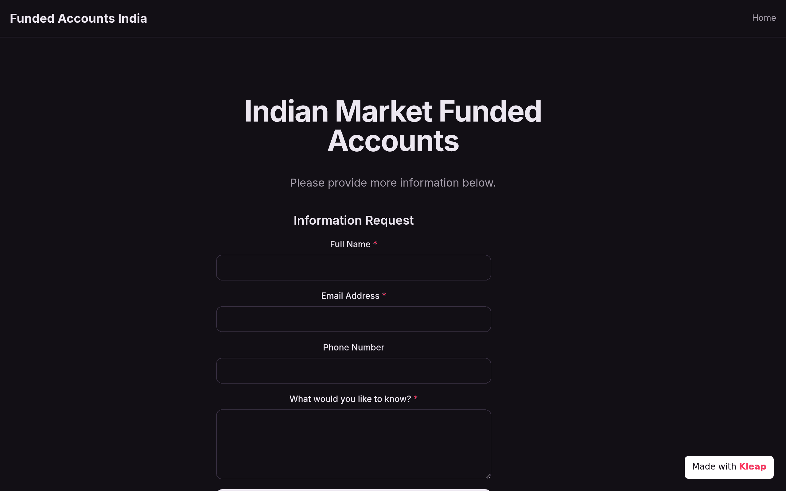 Indian Market Funded Accounts