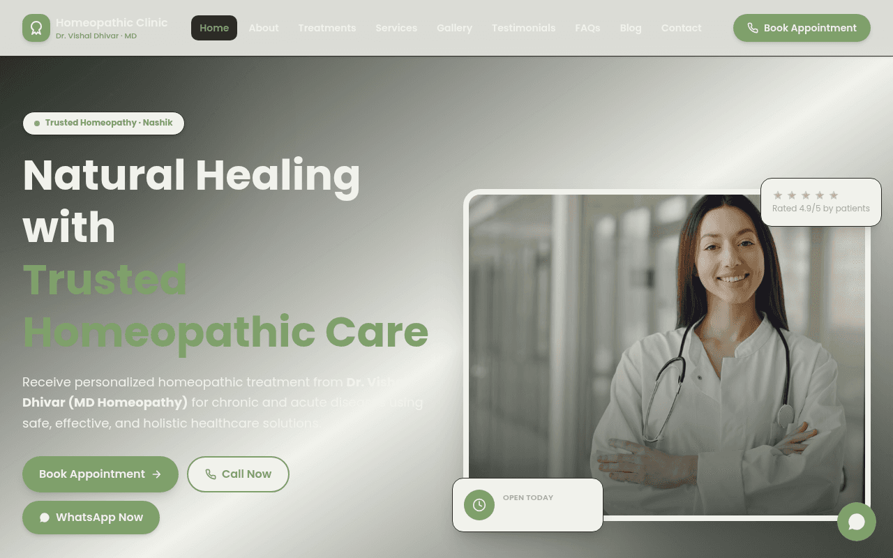 Homeopathic Clinic Website Prompt Prompt