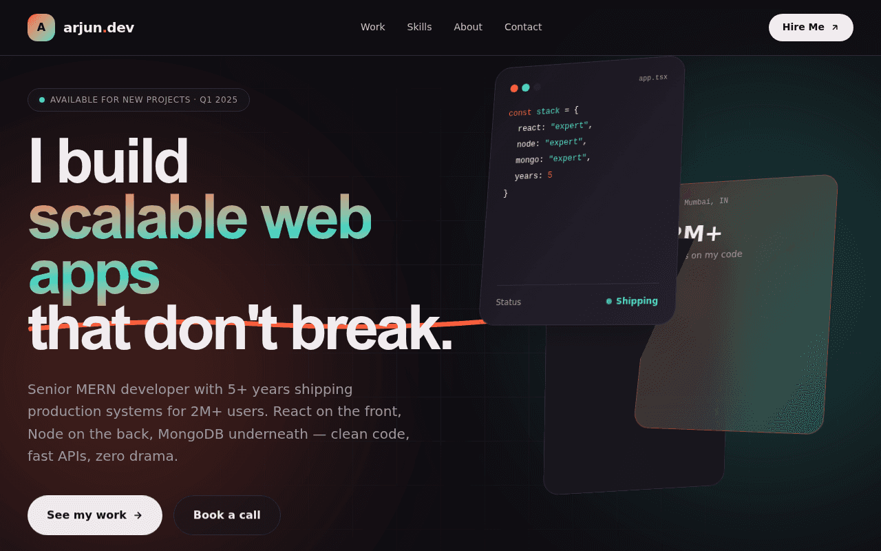 Arjun Mehta — MERN Developer