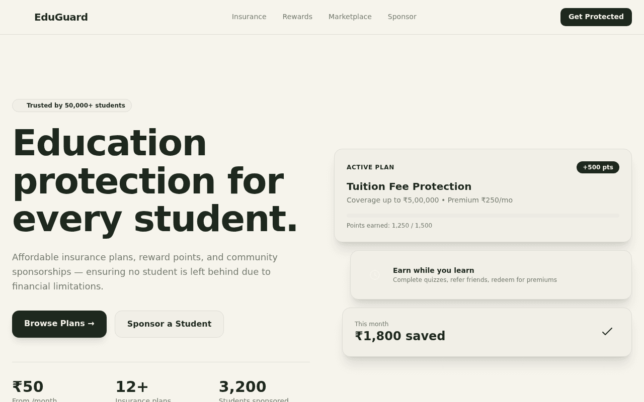 EduGuard — Student Insurance & Rewards