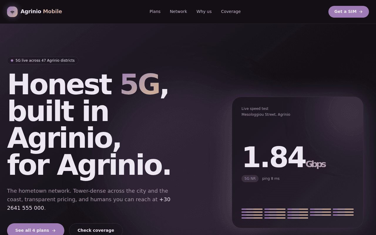 Agrinio Mobile 5G add plans