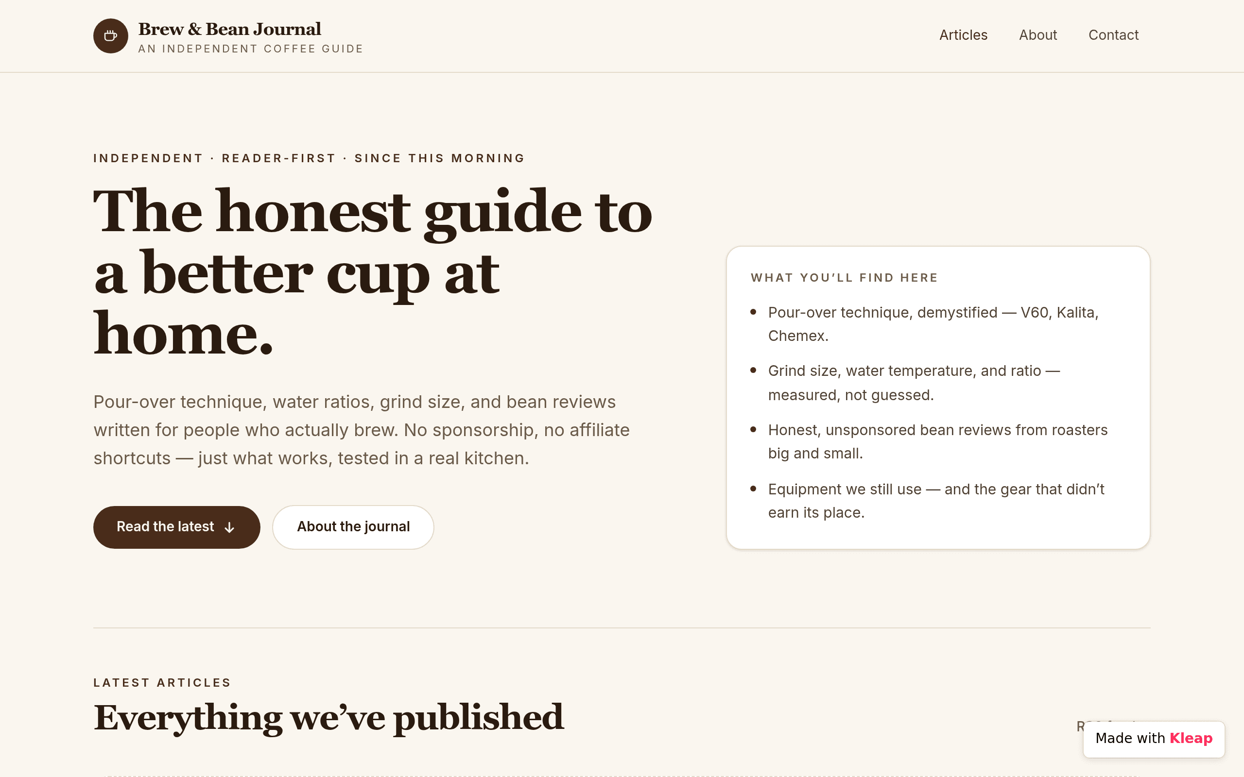 Bean Journal 2