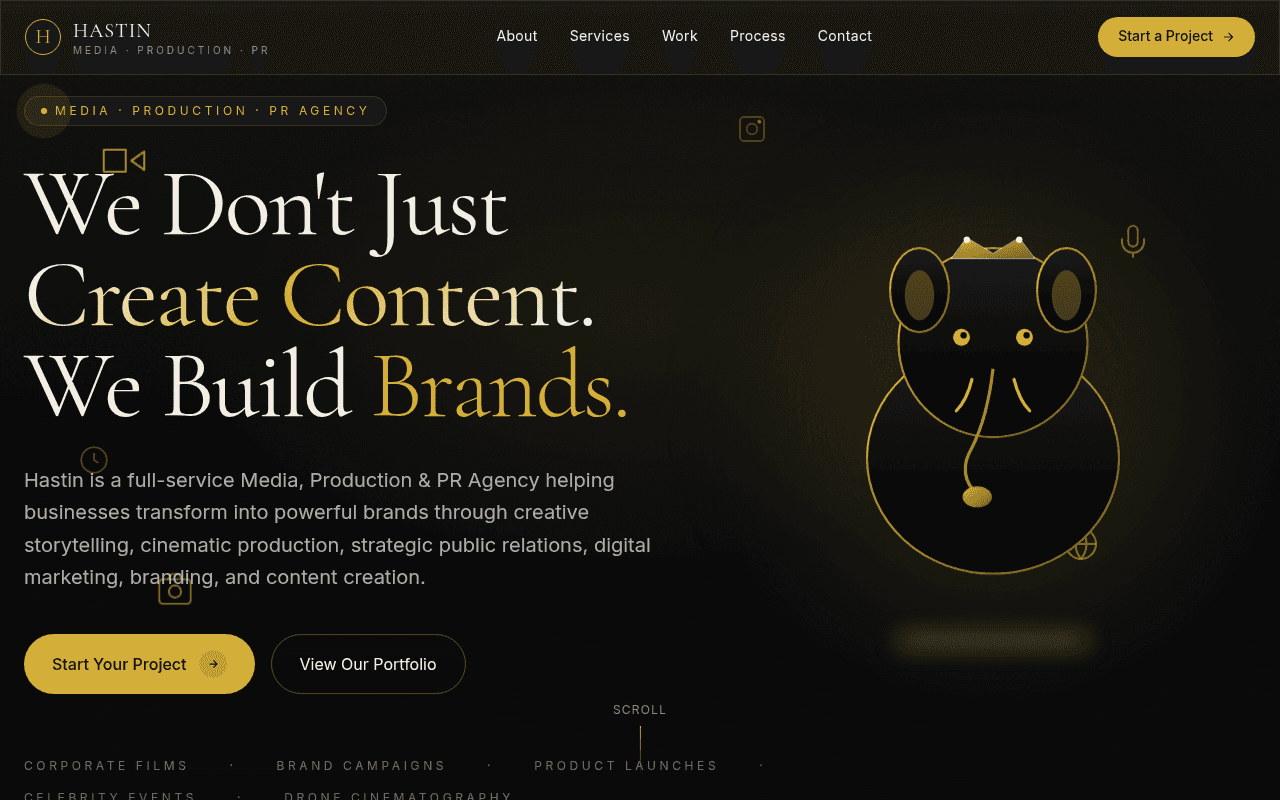 Production Company Website Content