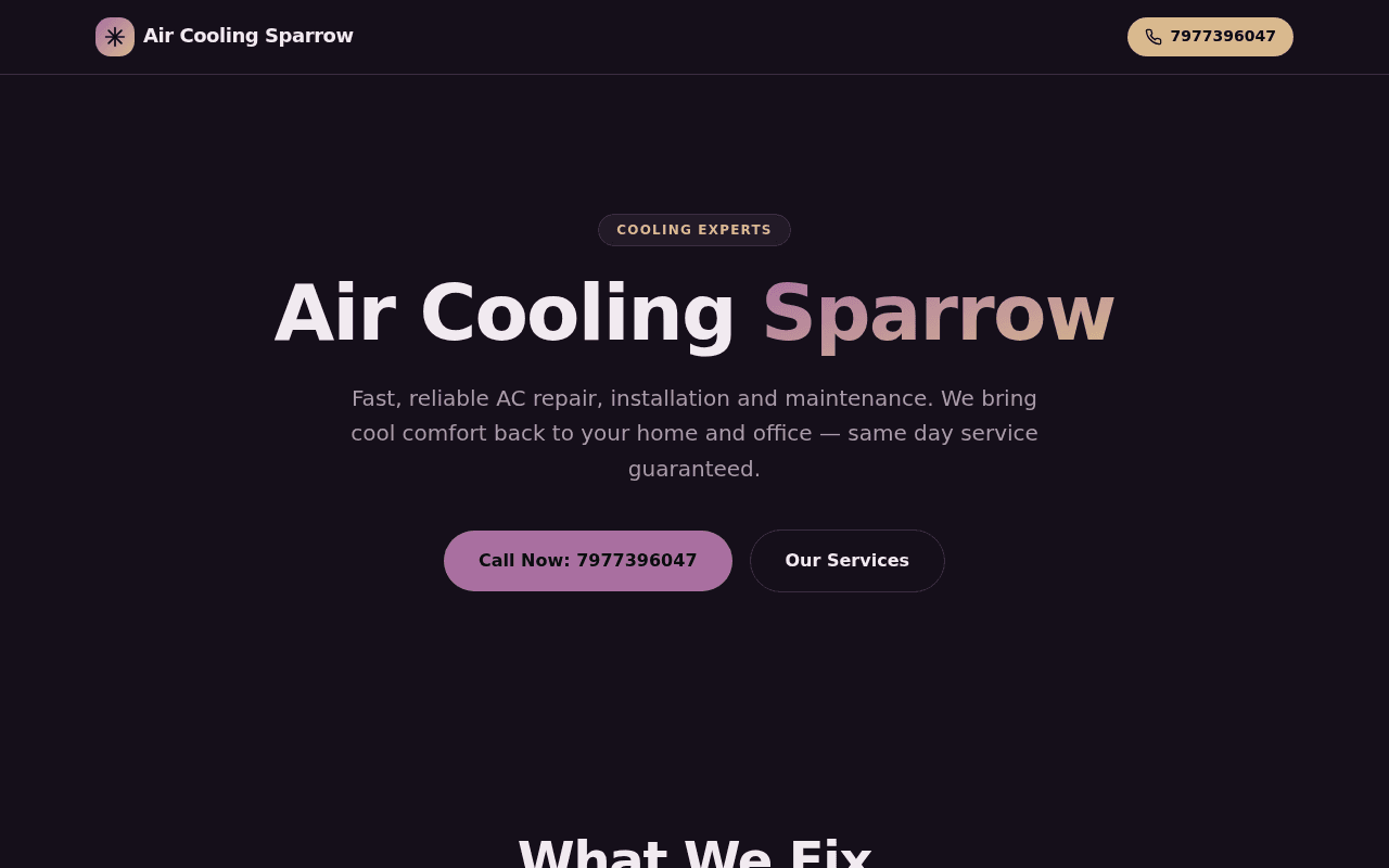 Air Cooling Sparrow And