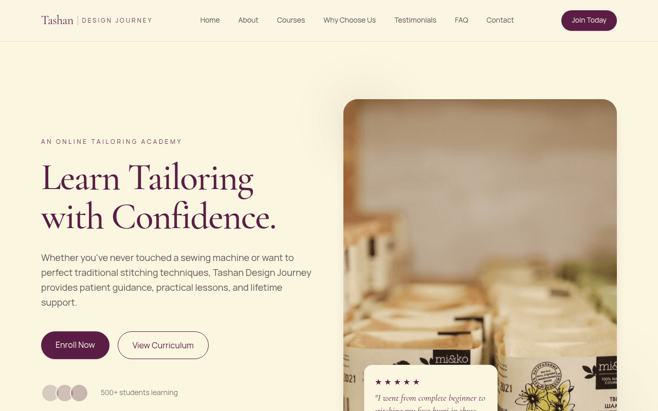 Tashan Design Journey