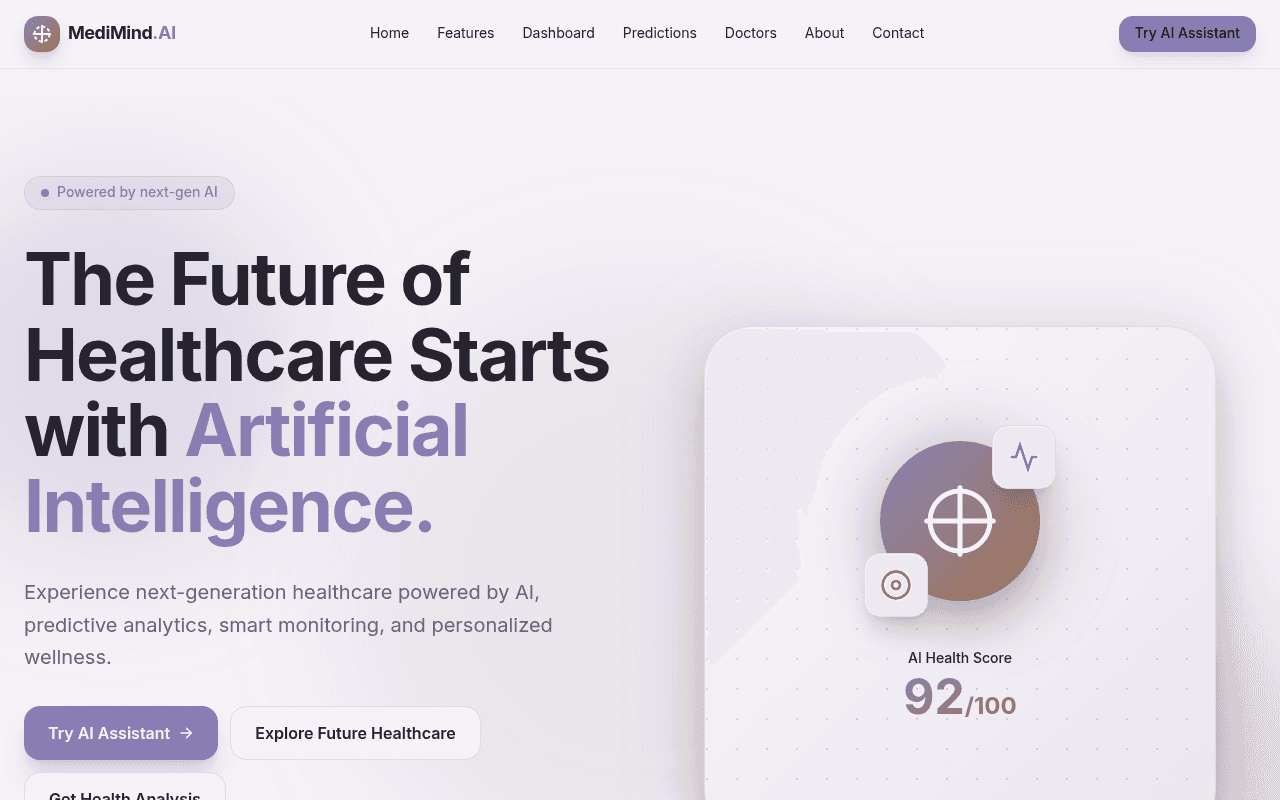 Healthcare Website Prompt Create