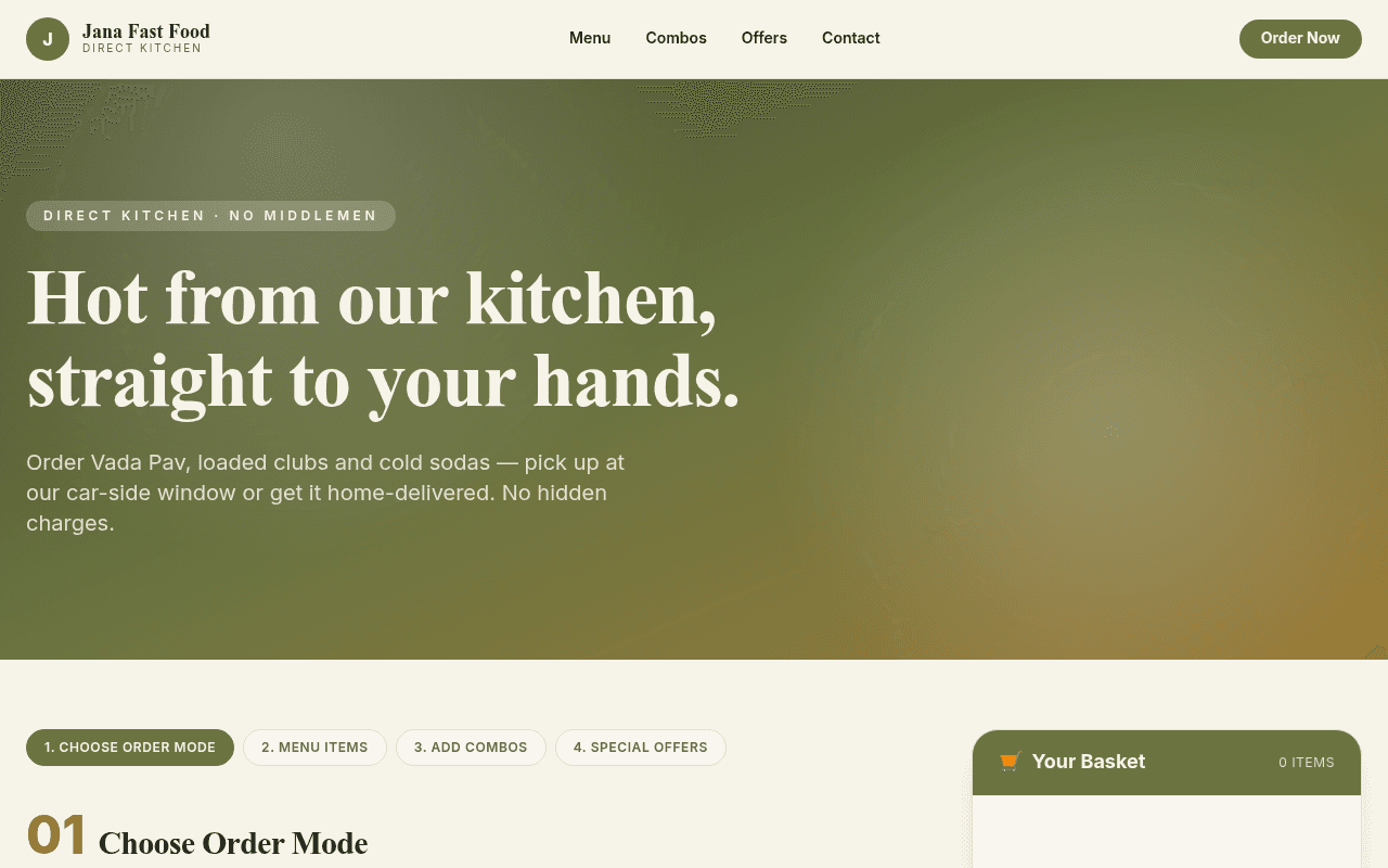 Direct Kitchen Ordering Portal