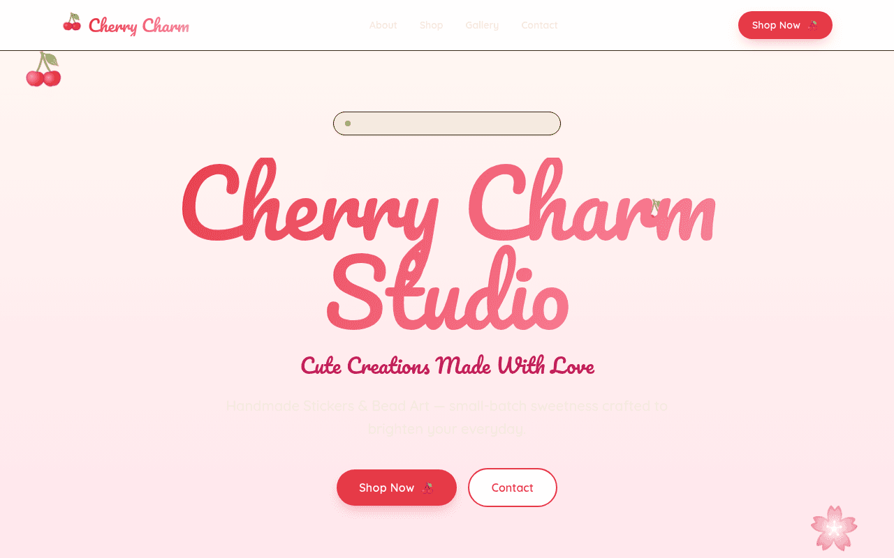Cherry Charm Studio Website Prompt