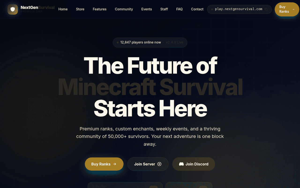 Minecraft Server Website