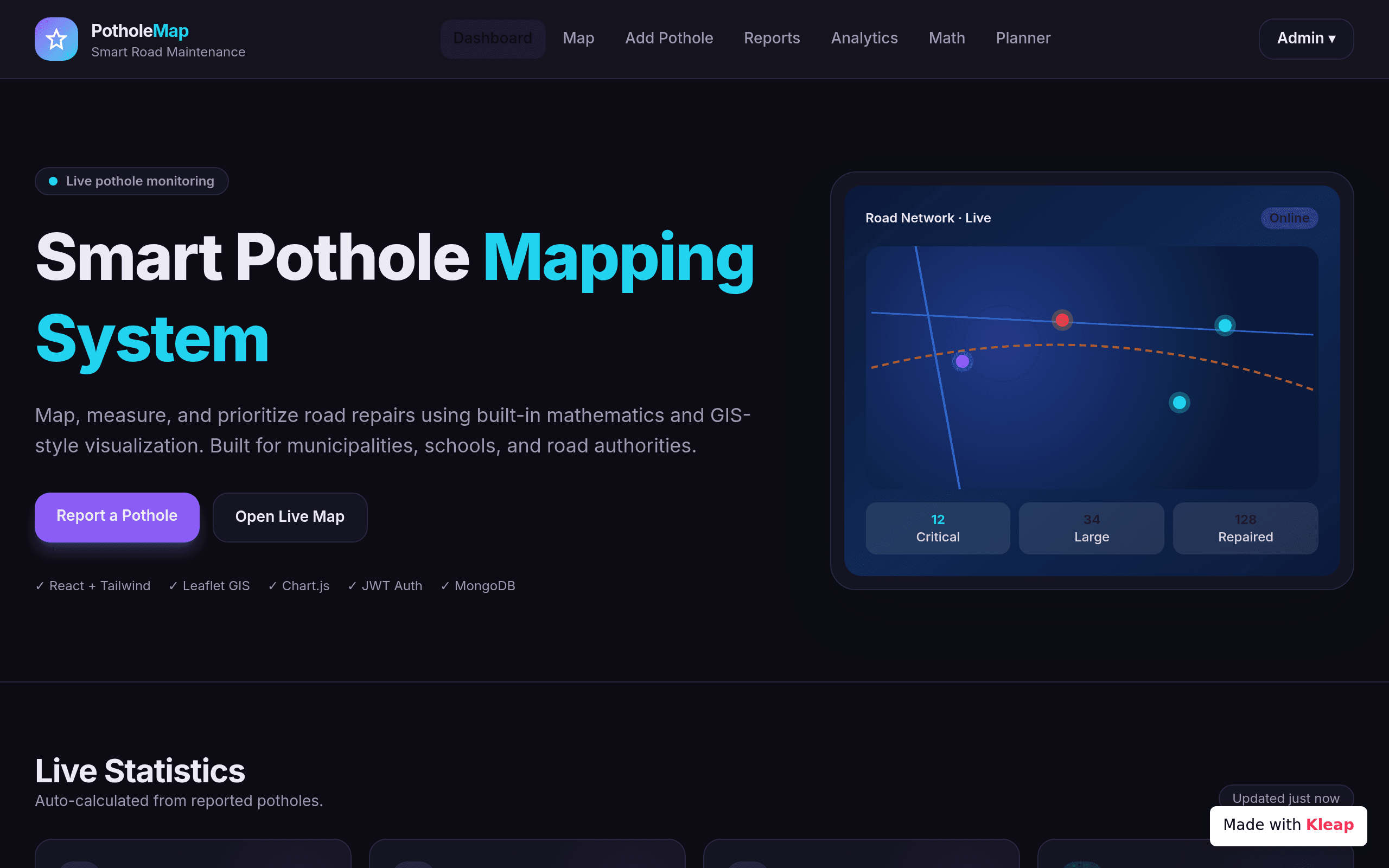 Smart Pothole Mapping System