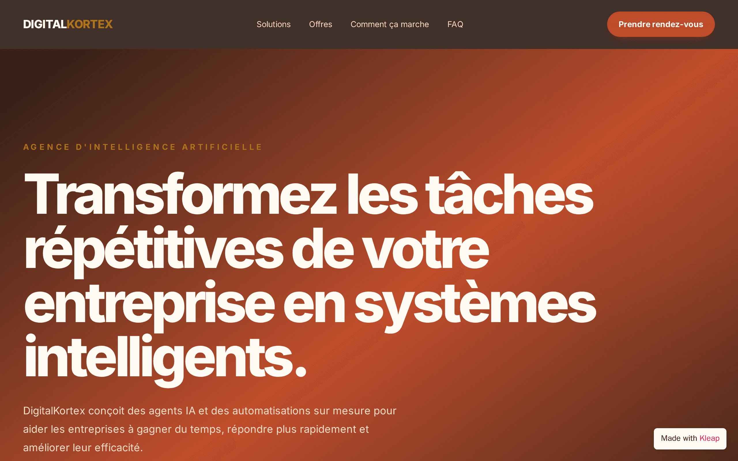 INTELLIGENCE ARTIFICIELLE. NOM DE L